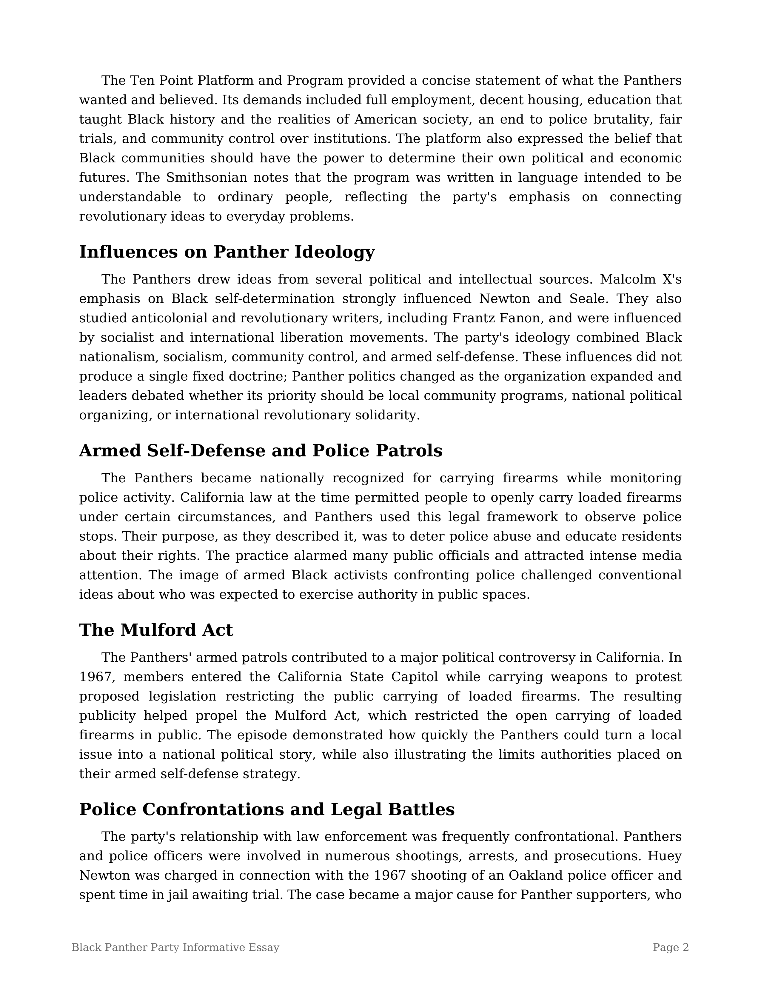 Black Panther Party Informative Essay — page 2