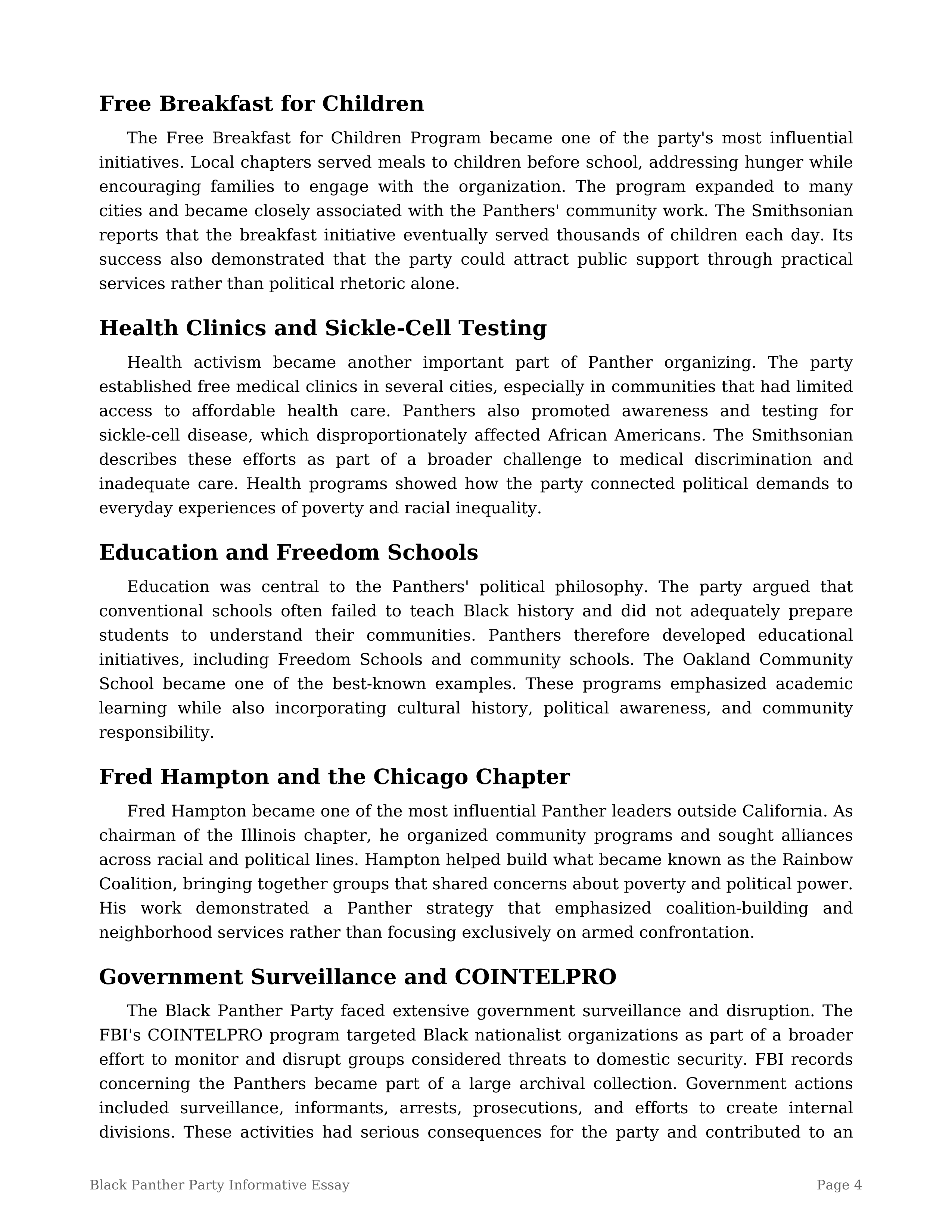 Black Panther Party Informative Essay — page 4