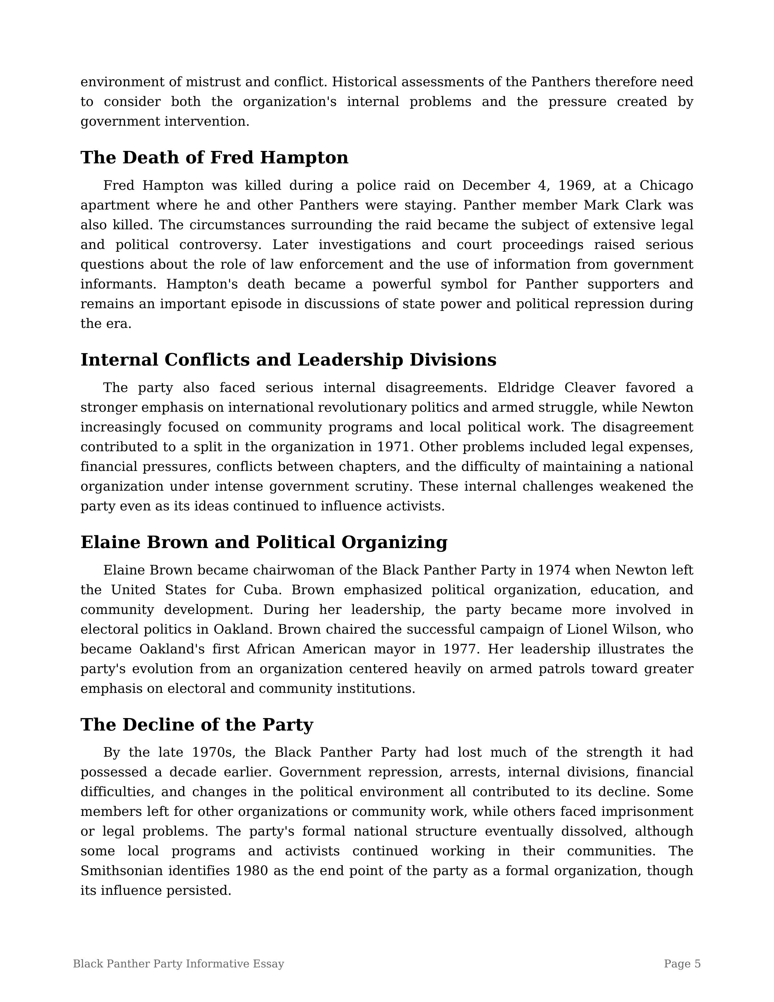 Black Panther Party Informative Essay — page 5