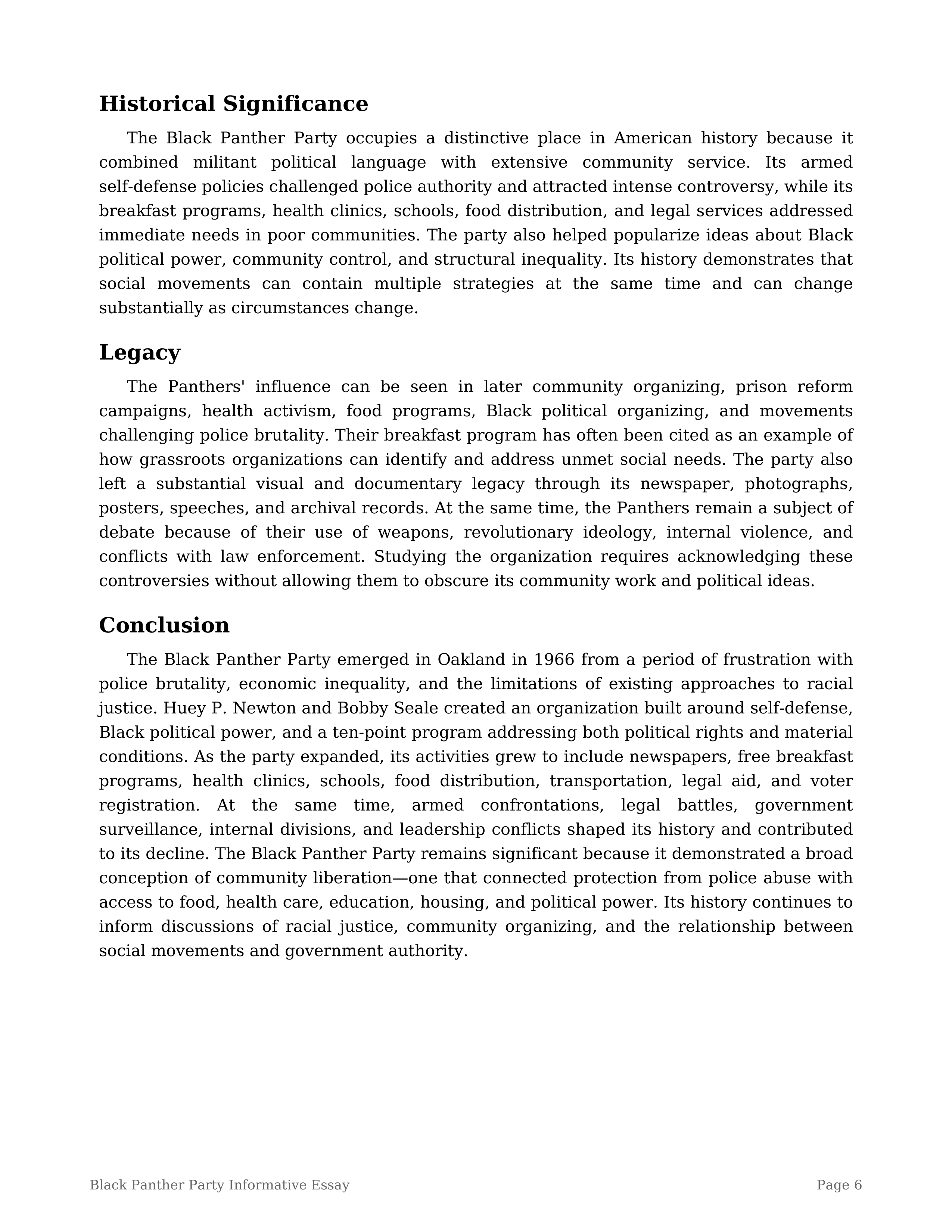 Black Panther Party Informative Essay — page 6