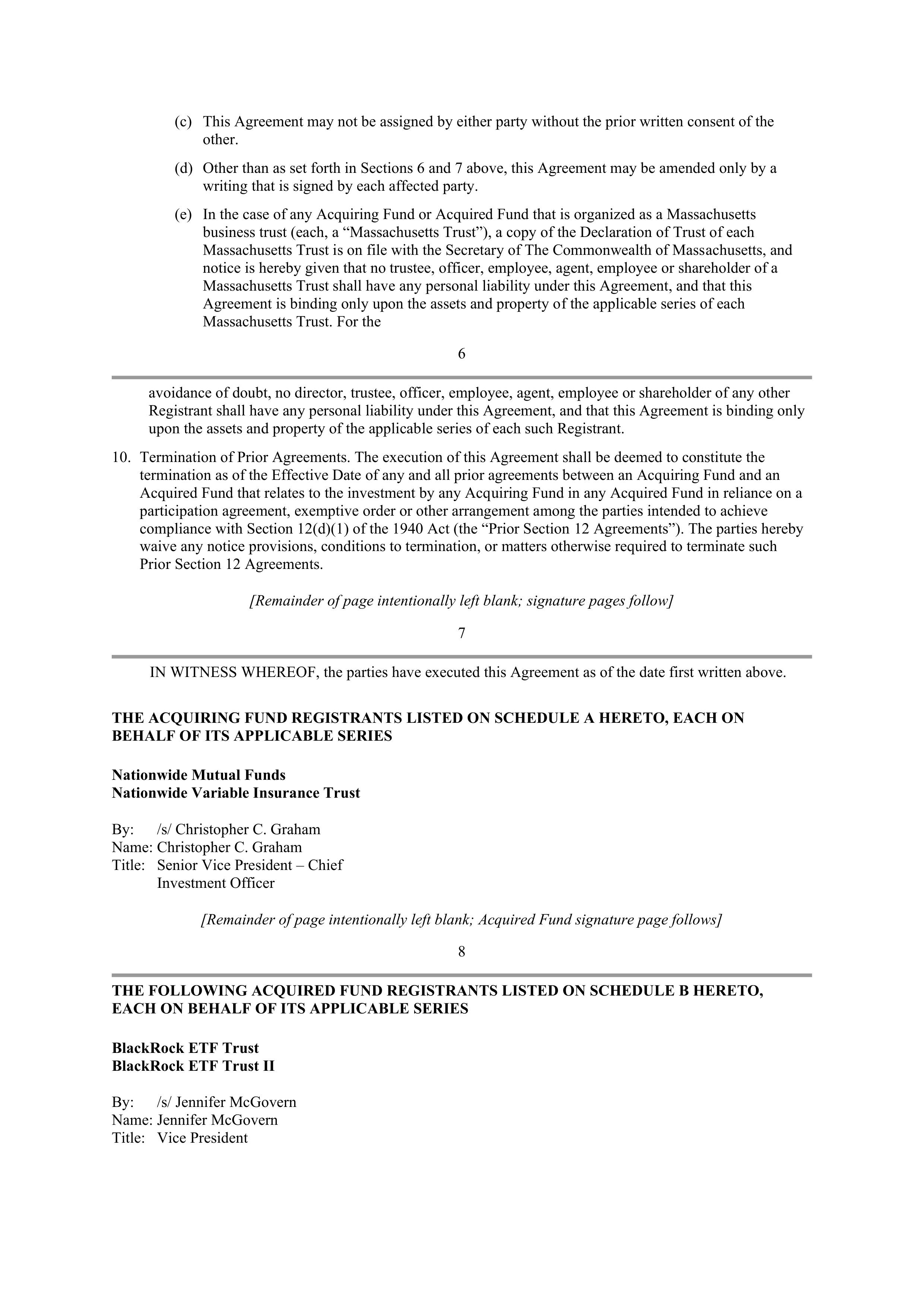 BlackRock Fund of Funds Investment Agreement — page 5