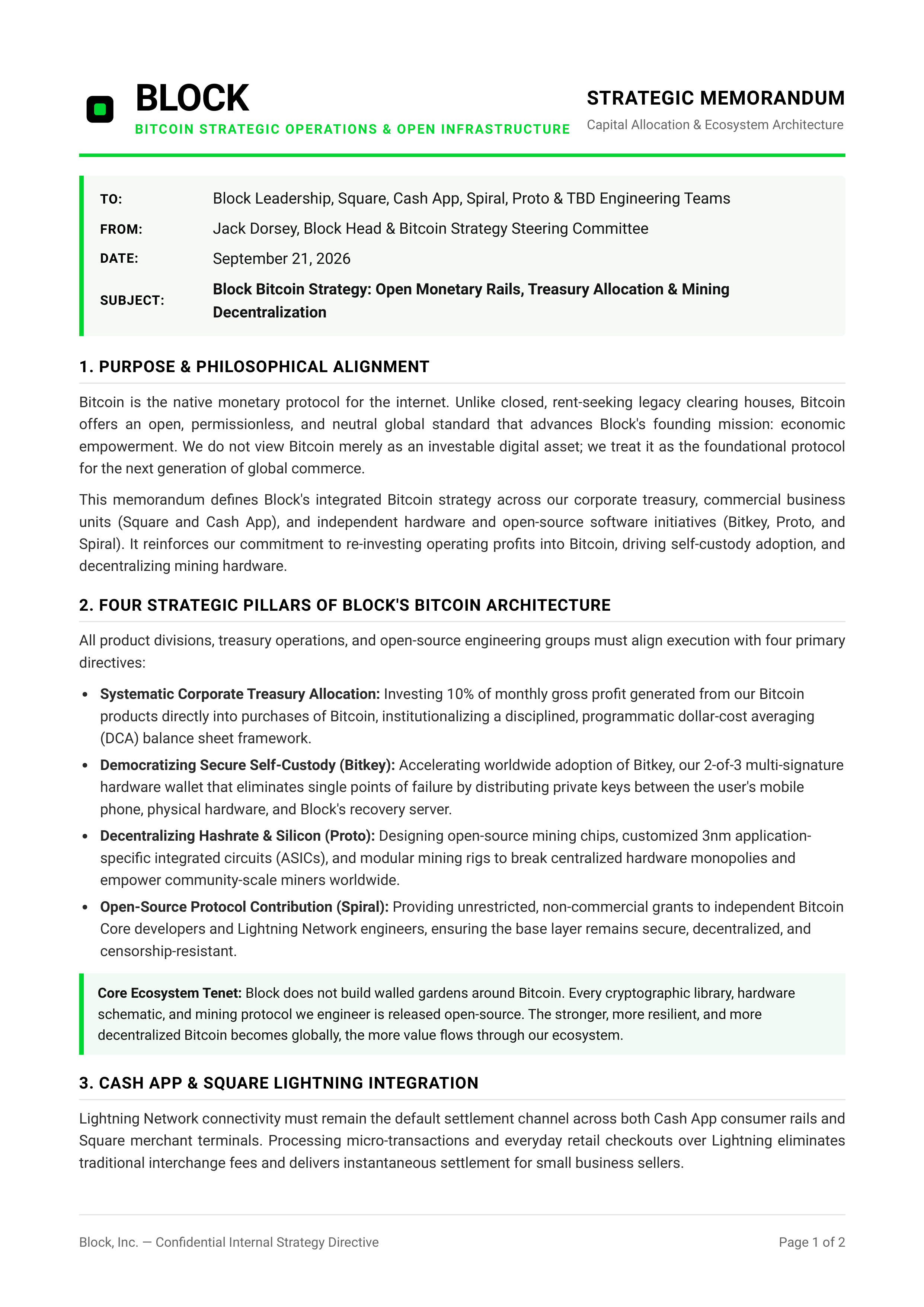 Block Bitcoin Strategy Memo — page 1
