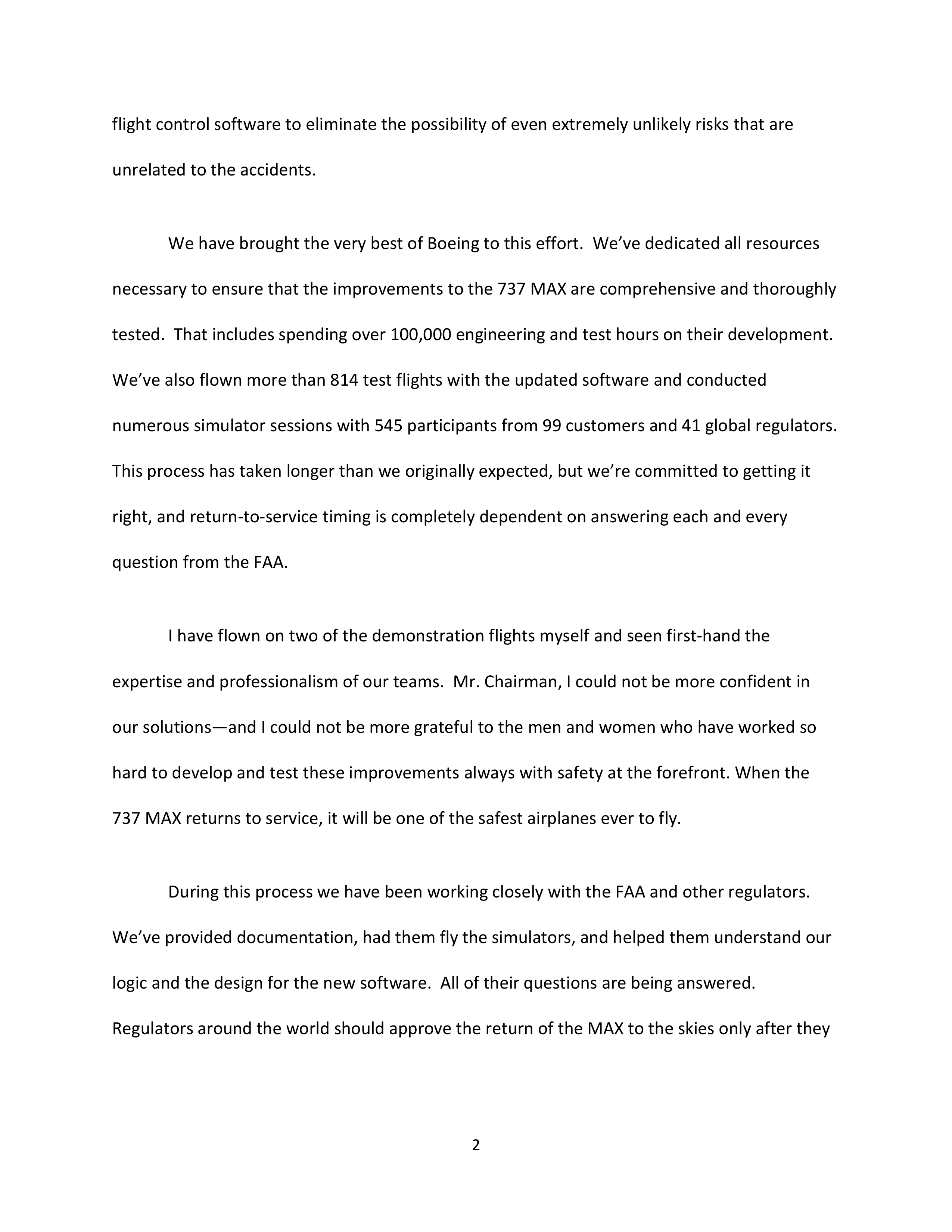 Boeing 737 MAX Congressional Opening Statement — page 2