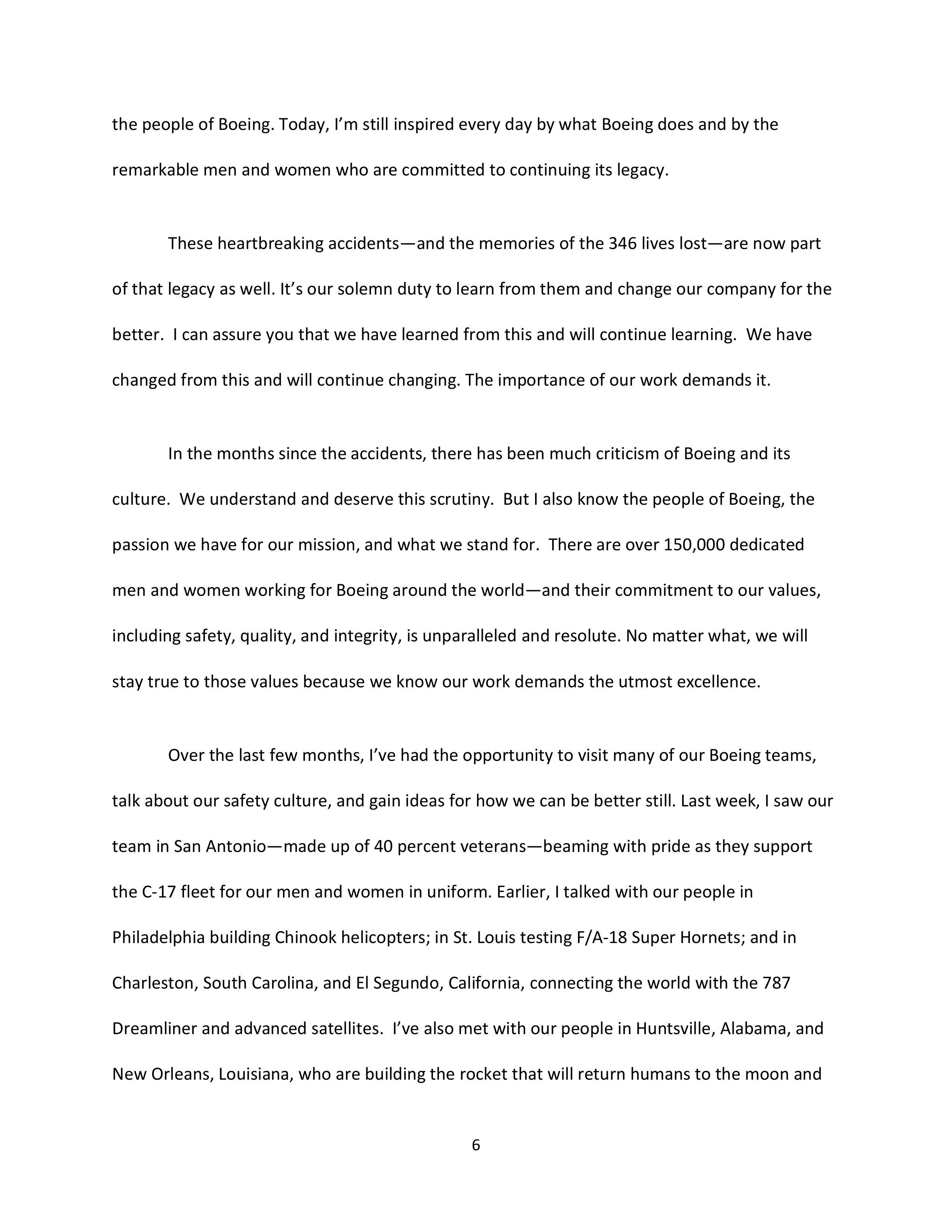 Boeing 737 MAX Congressional Opening Statement — page 6