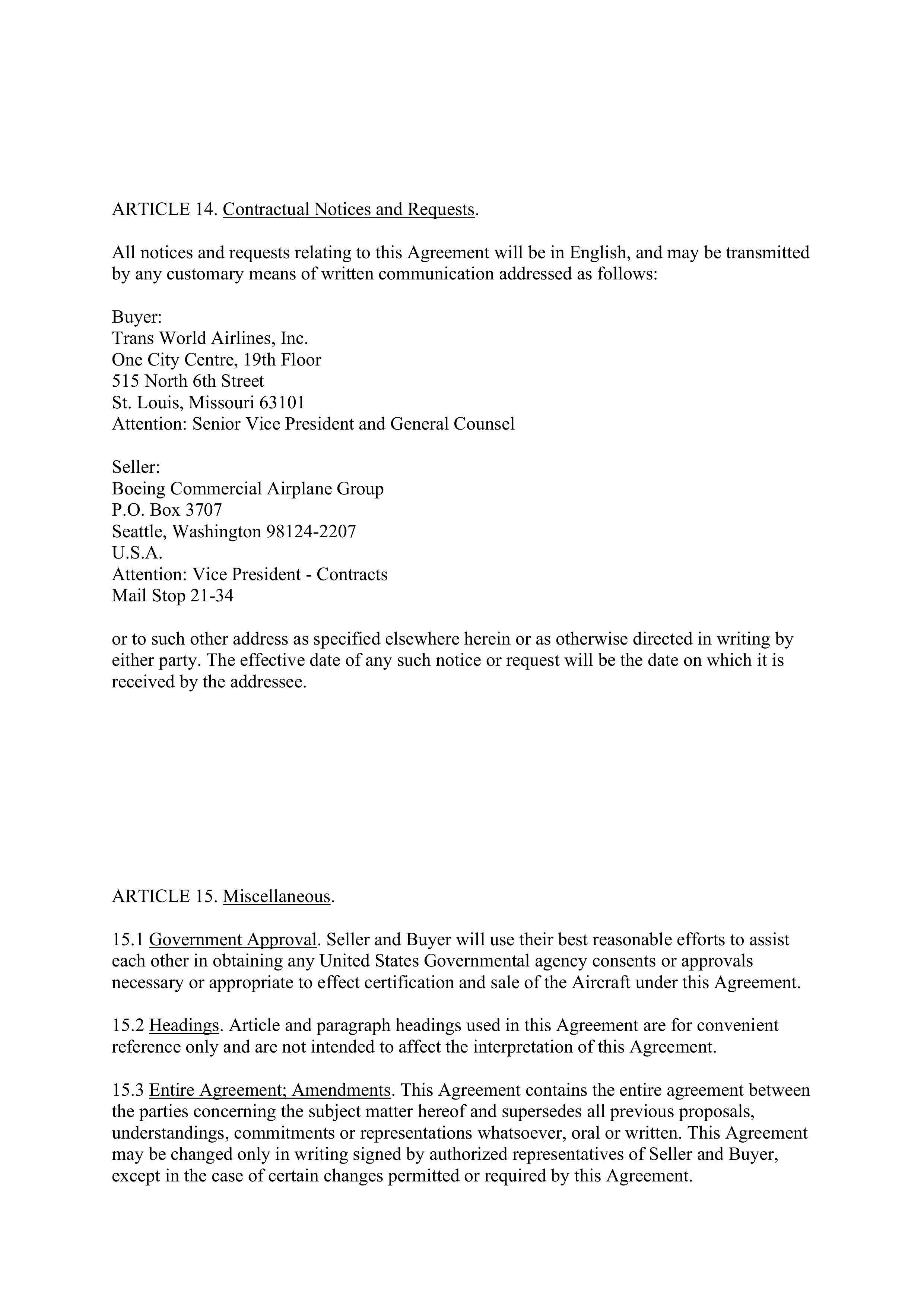 Boeing Purchase Agreement — page 20