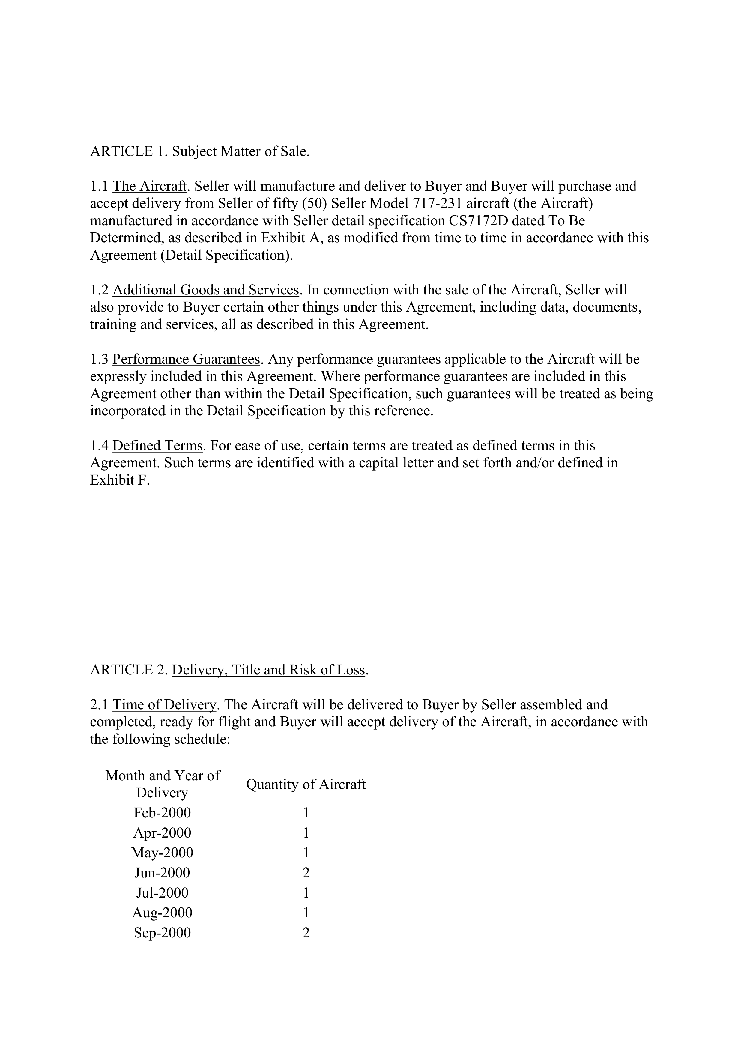 Boeing Purchase Agreement — page 5