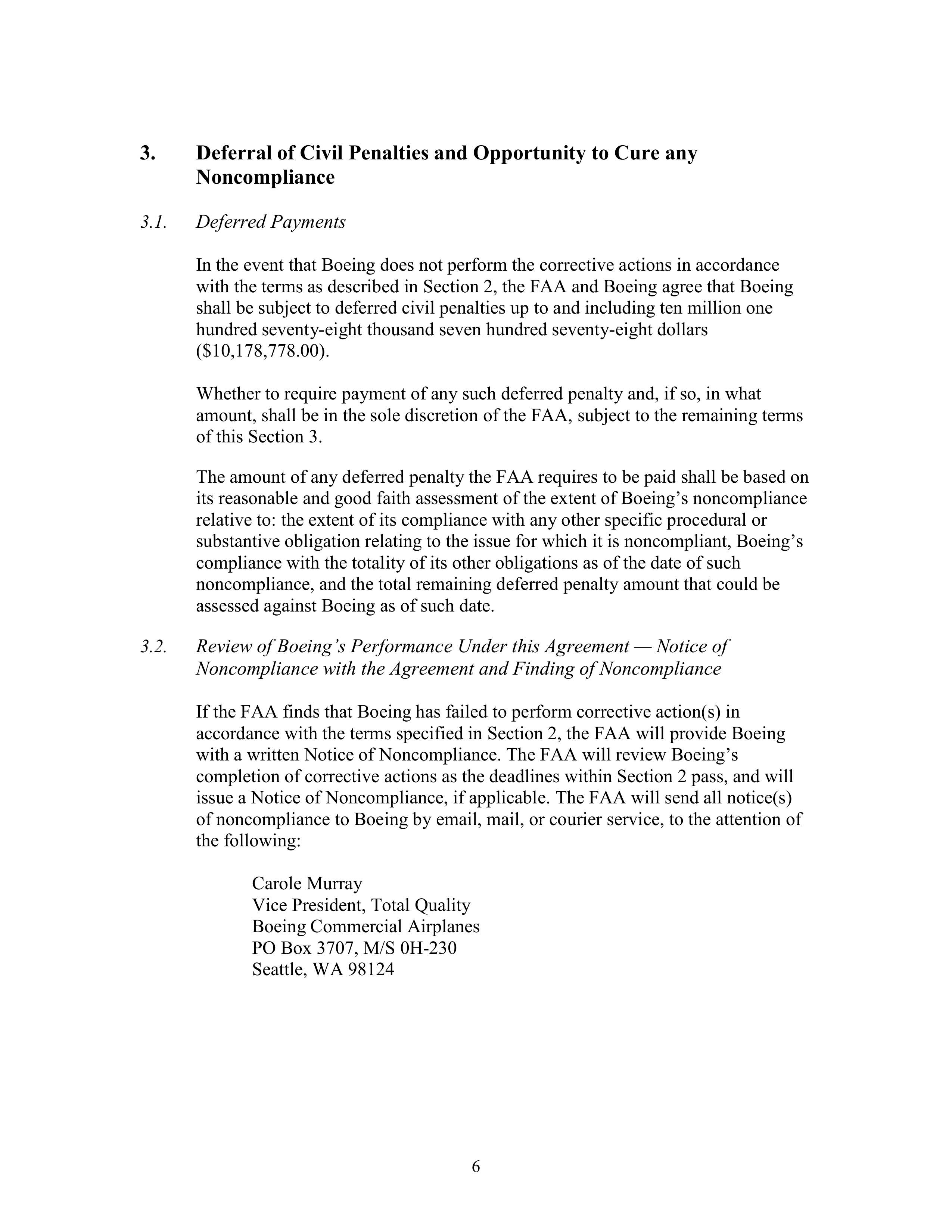 Boeing Settlement Agreement — page 6
