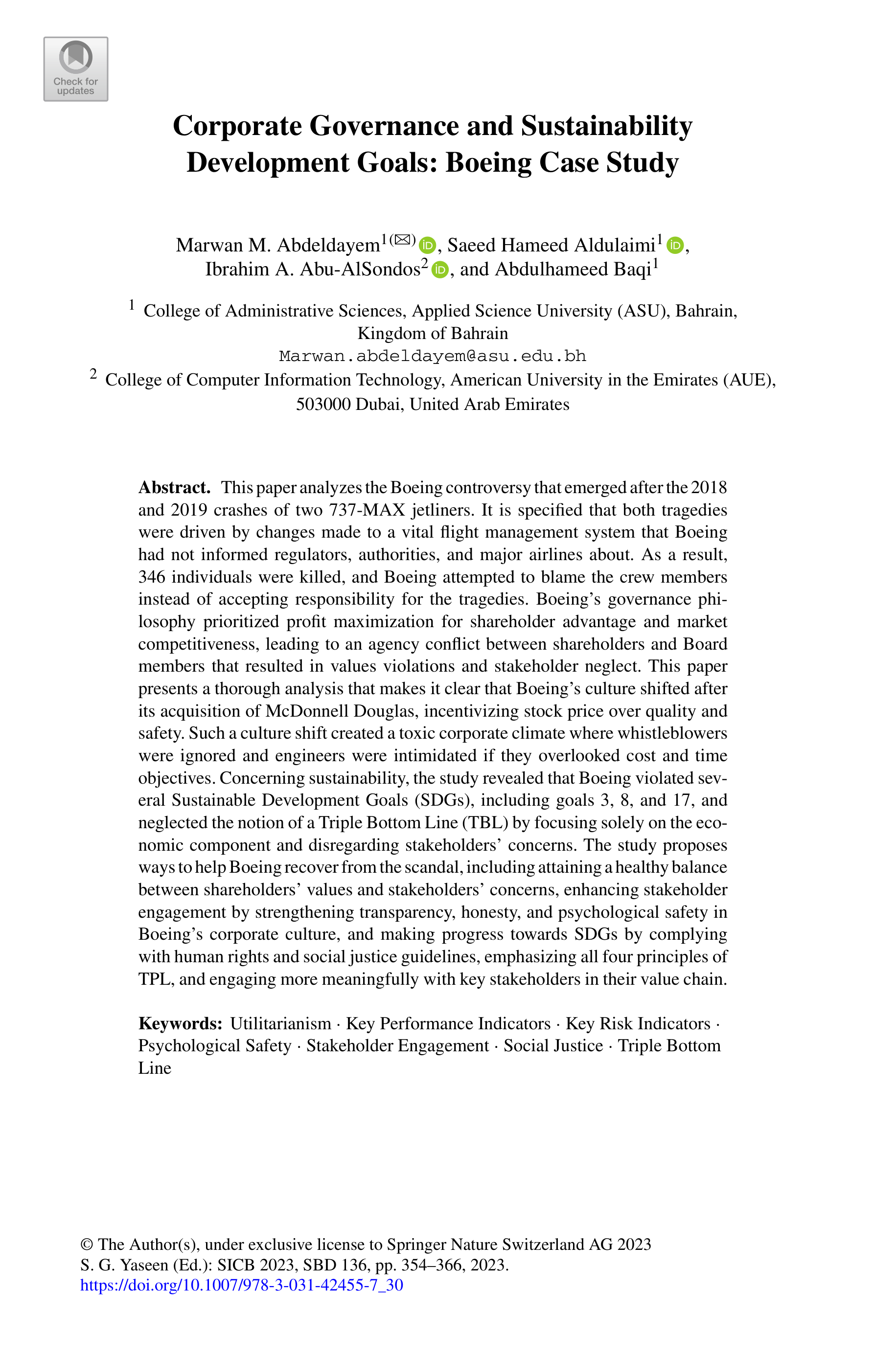 Boeing Sustainability Report — page 1