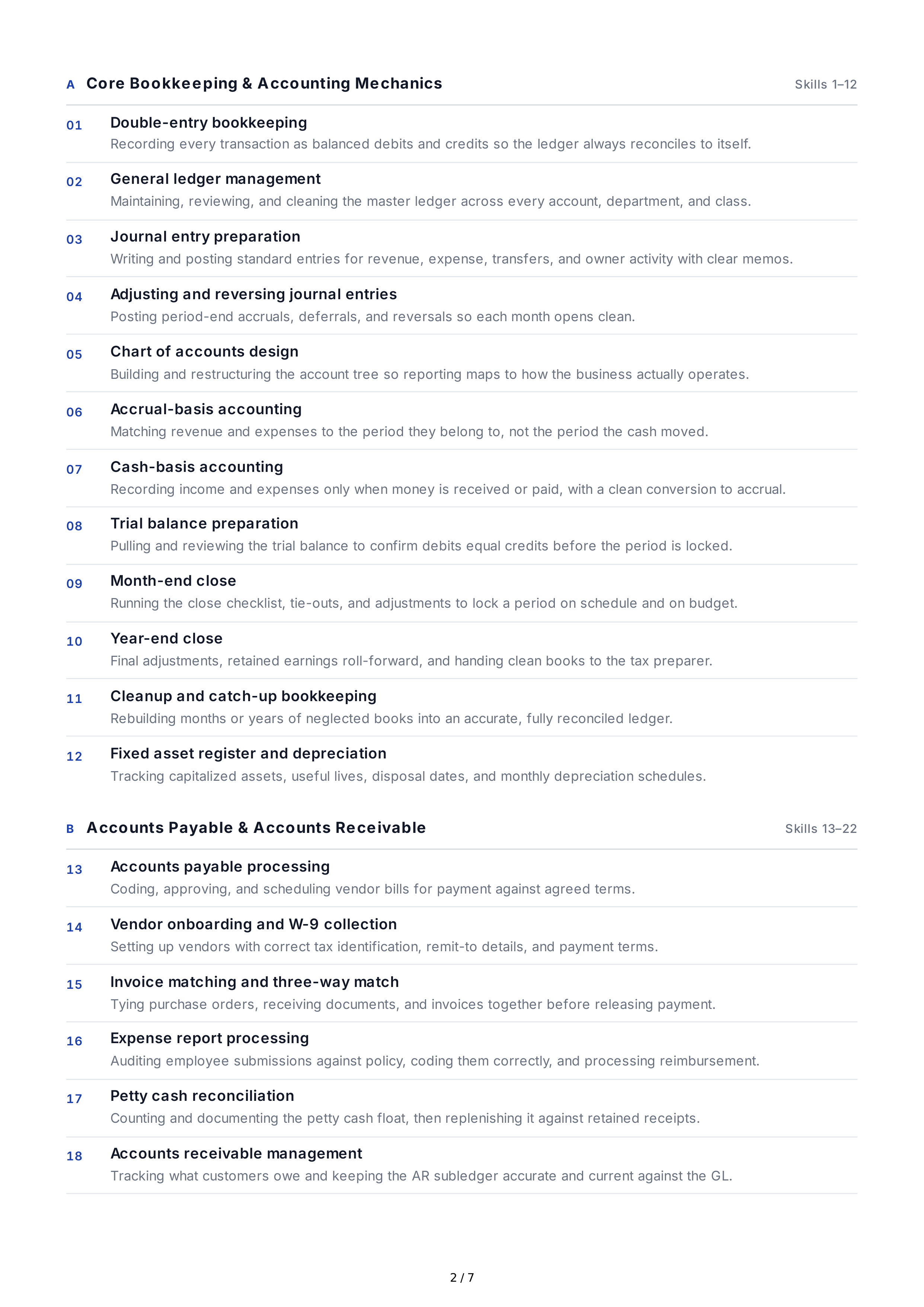 Bookkeeping Hard Skills — page 2