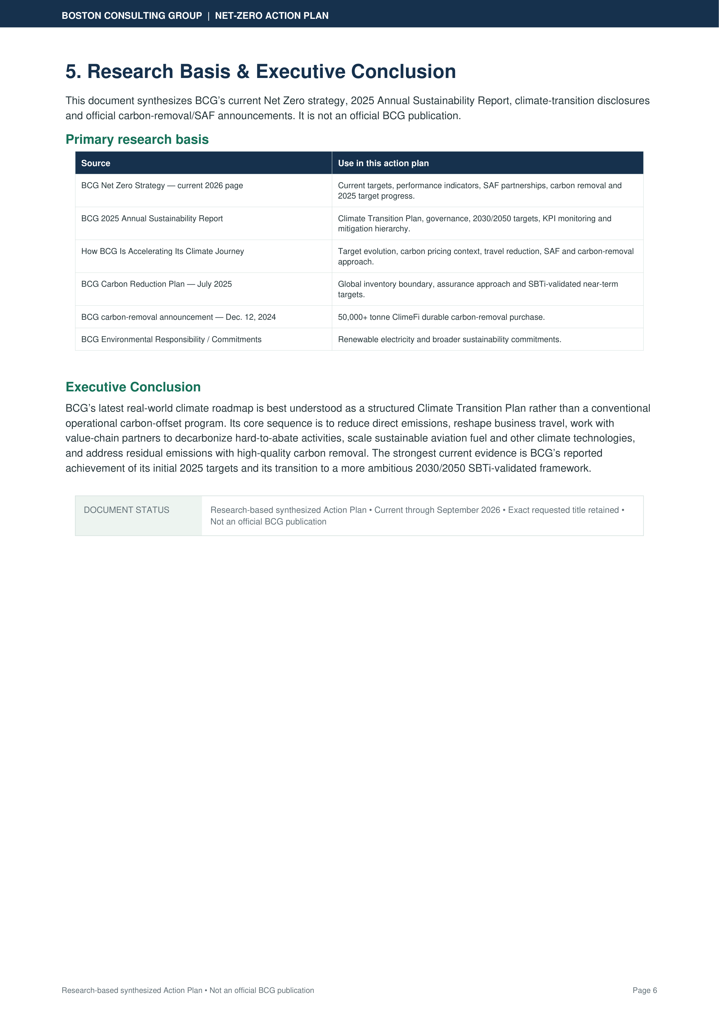 Boston Consulting Group’s Global Net-Zero & Value Chain Decarbonization Action Plan — page 6