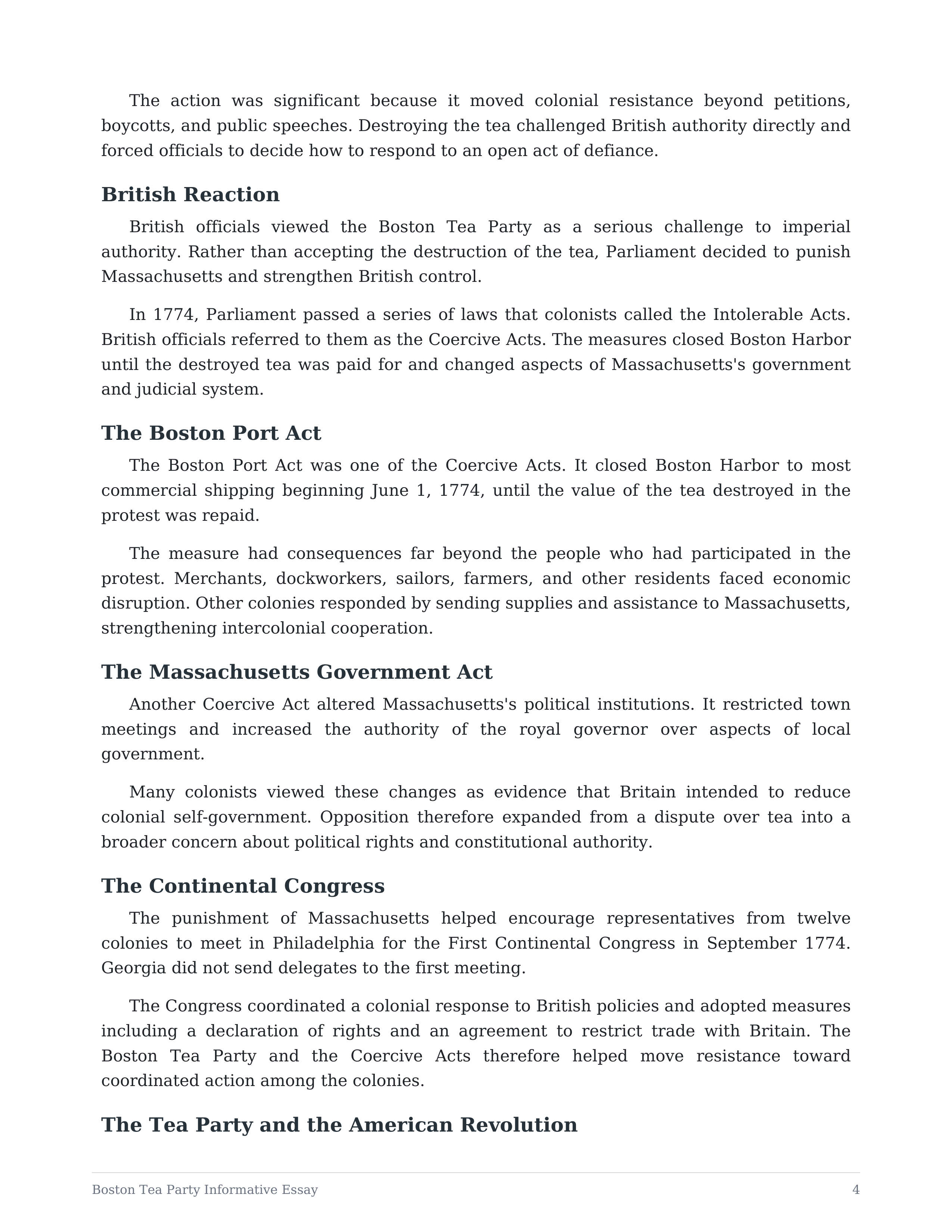 Boston Tea Party Informative Essay — page 4