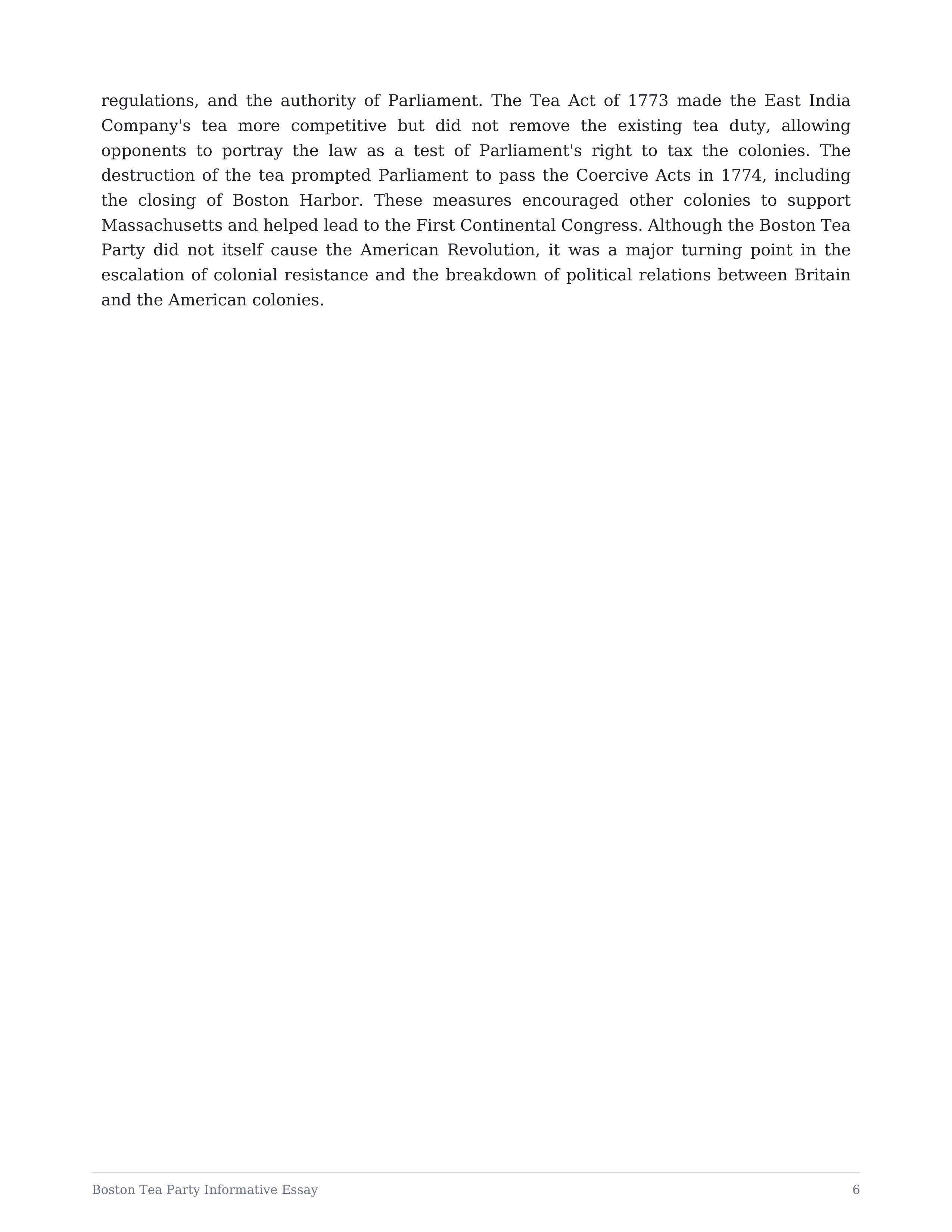 Boston Tea Party Informative Essay — page 6
