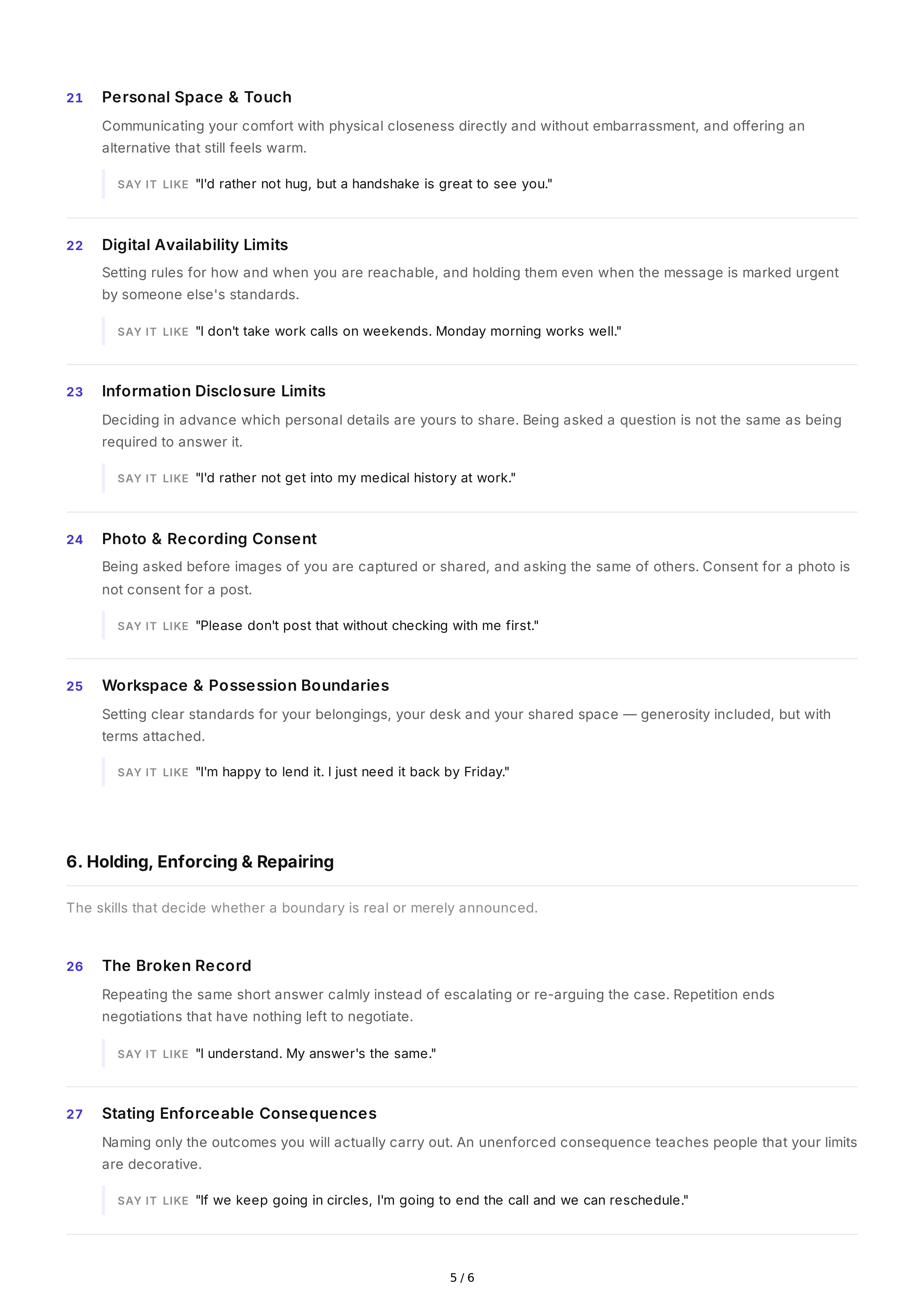 Boundary Setting Interpersonal Skills — page 5