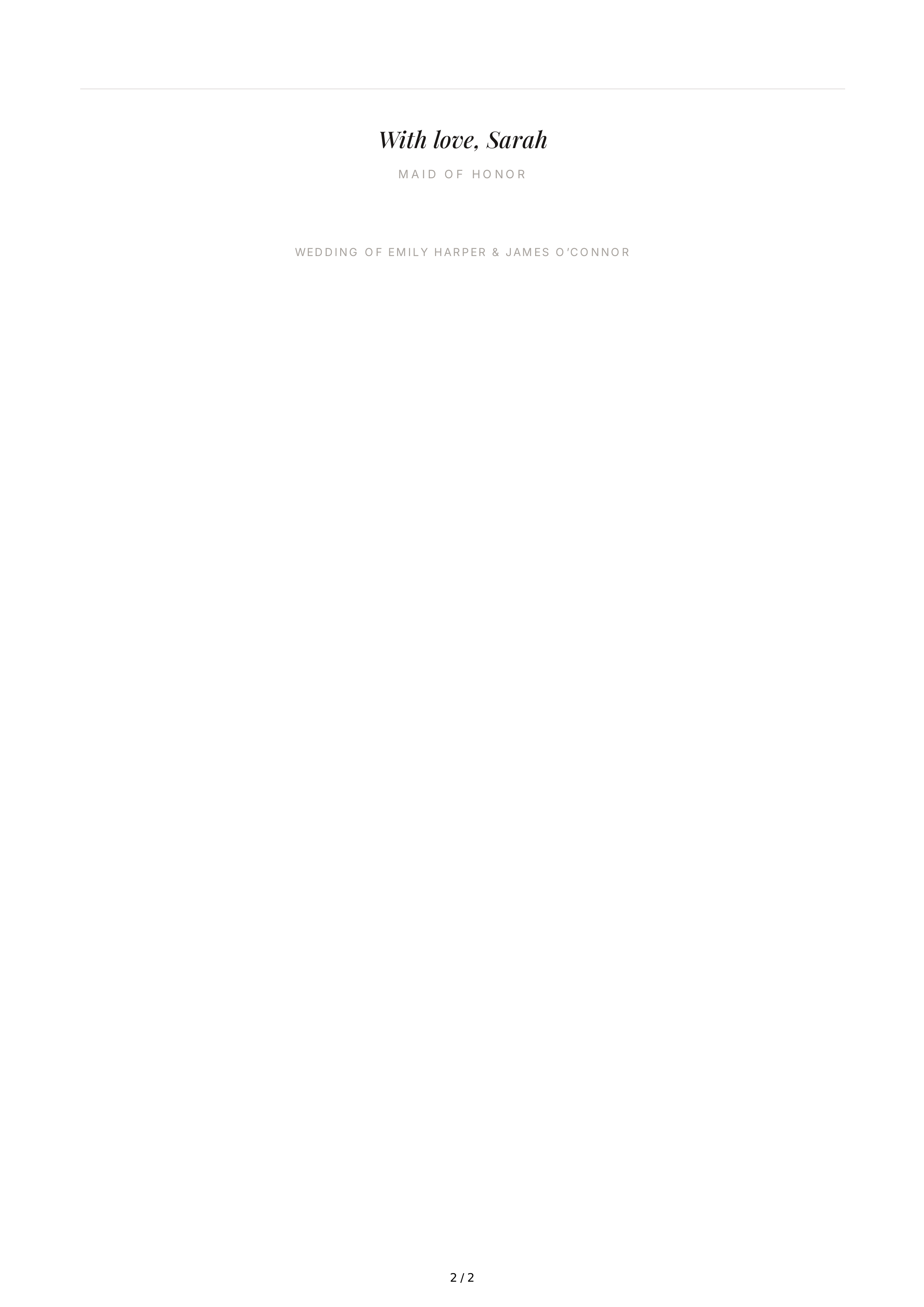 Bride's Friend Maid of Honor Speech — page 2