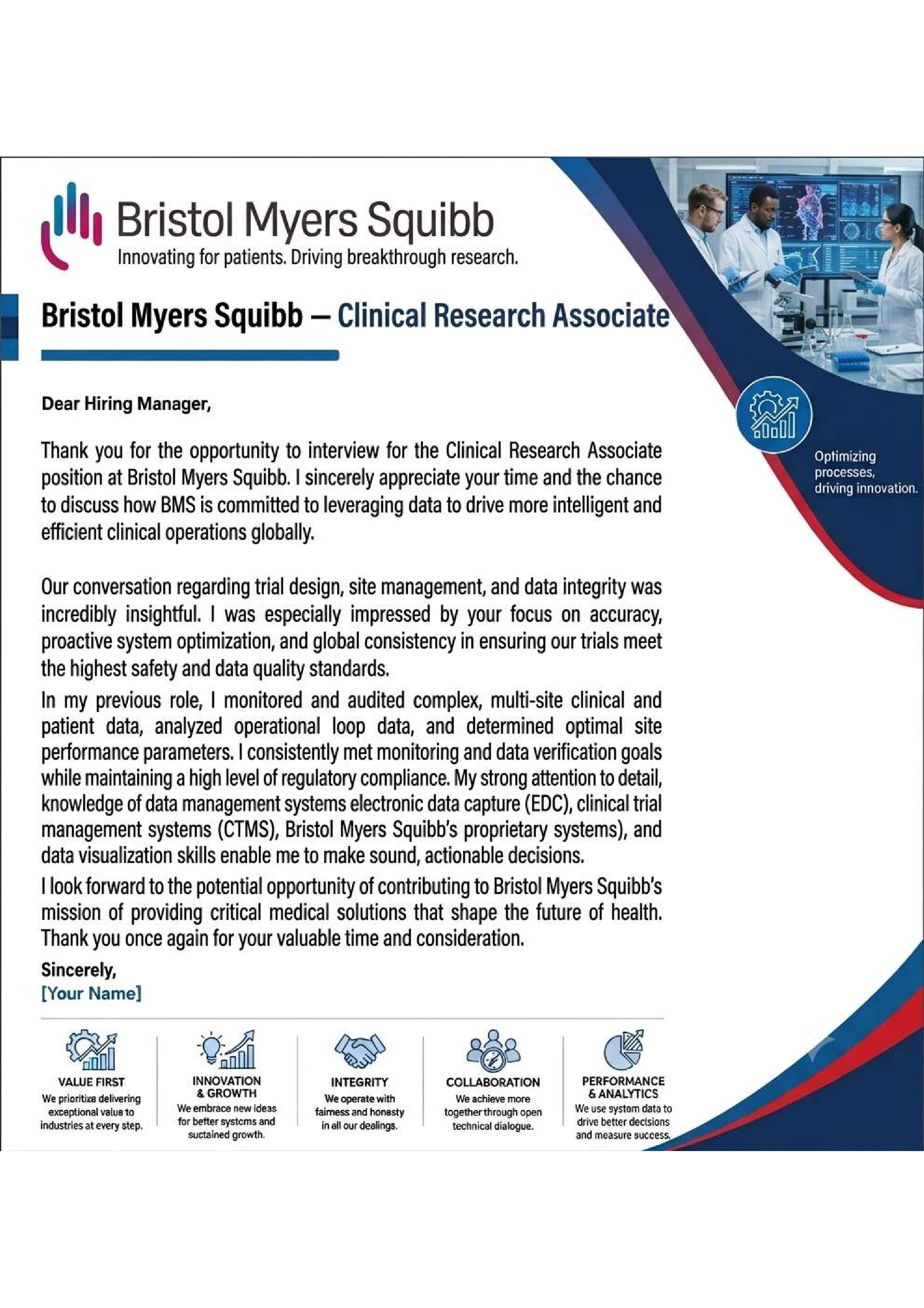 Bristol Myers Squibb Clinical Research Associate — page 1