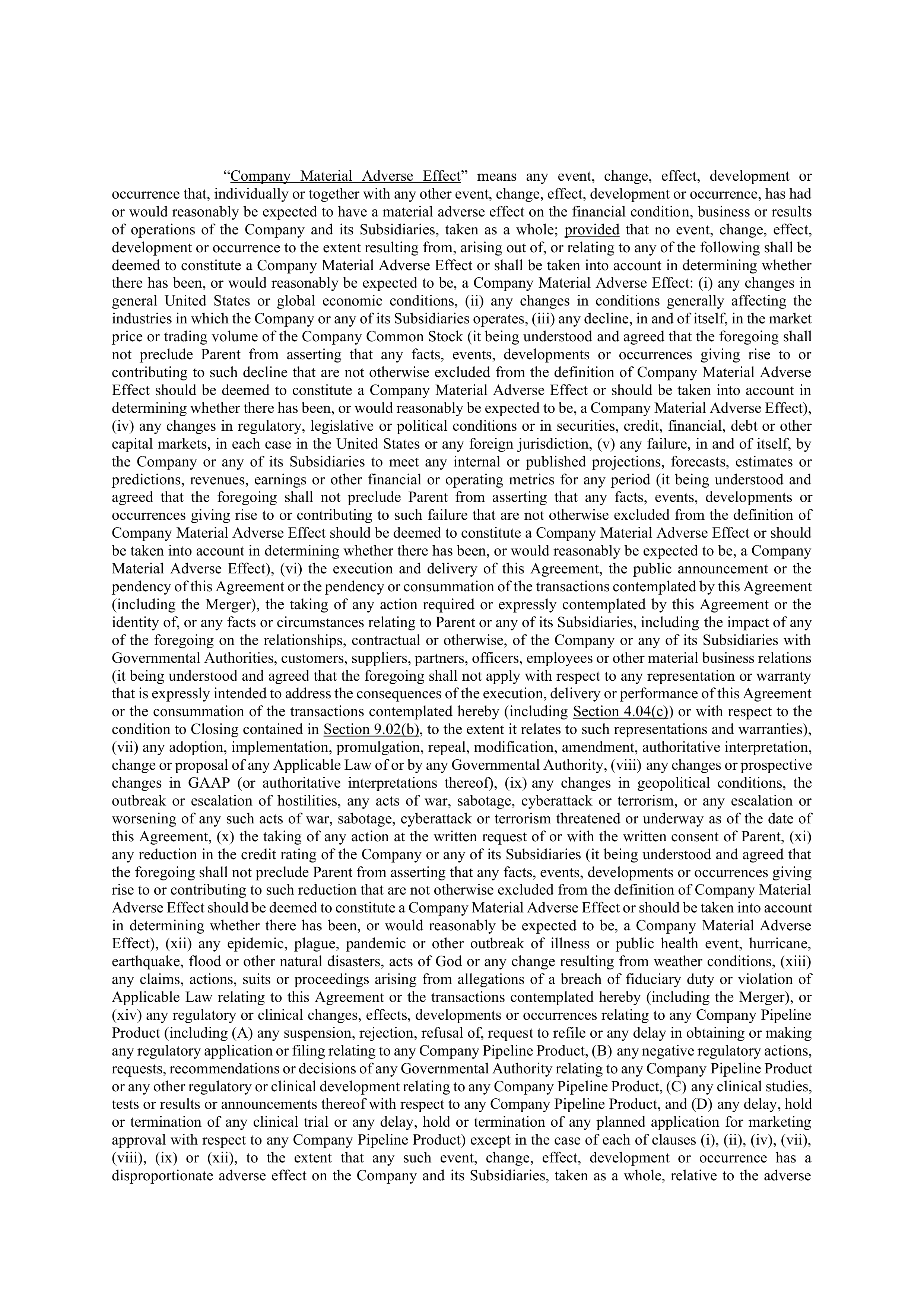 Bristol Myers Squibb Merger Agreement — page 10