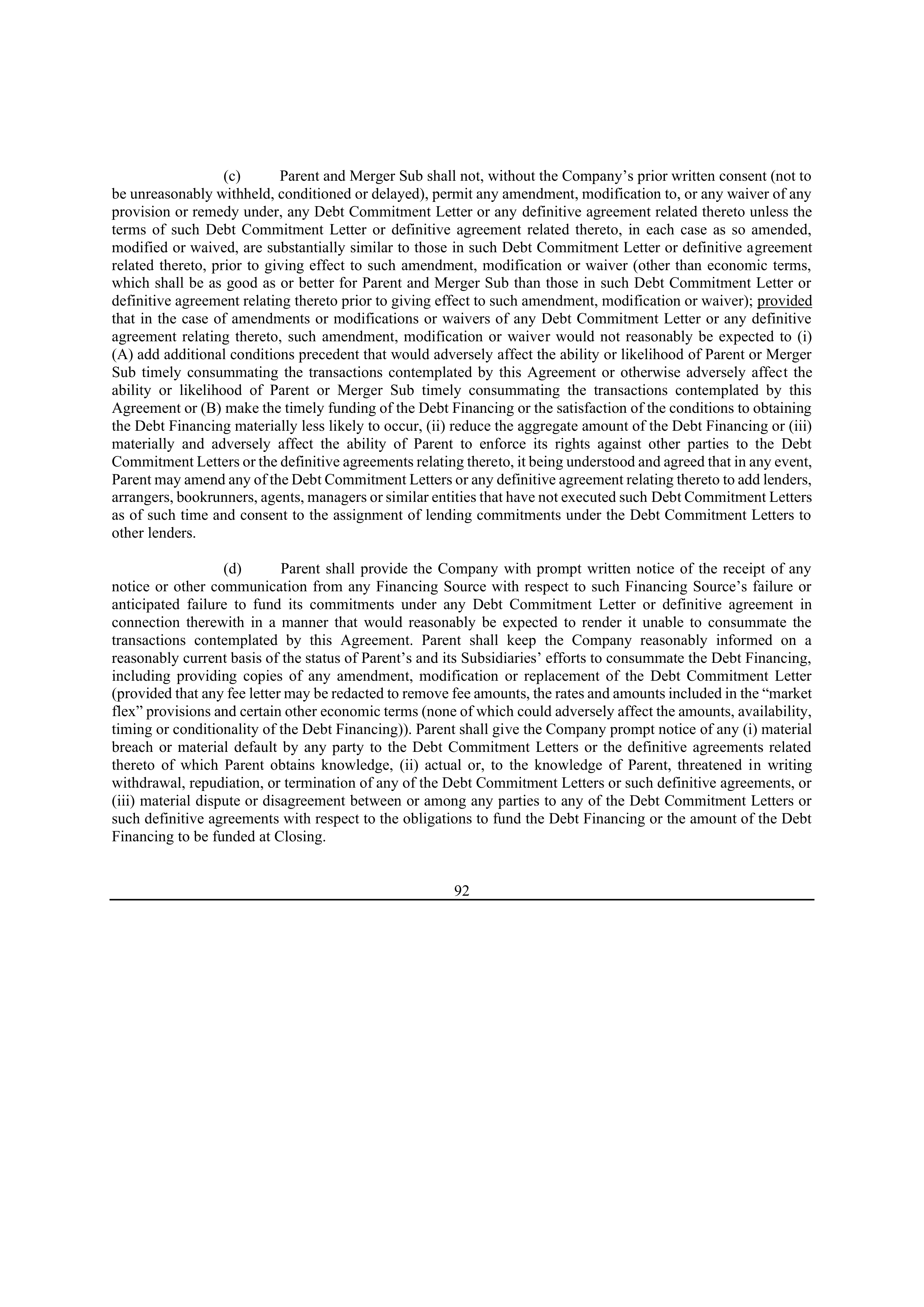 Bristol Myers Squibb Merger Agreement — page 102