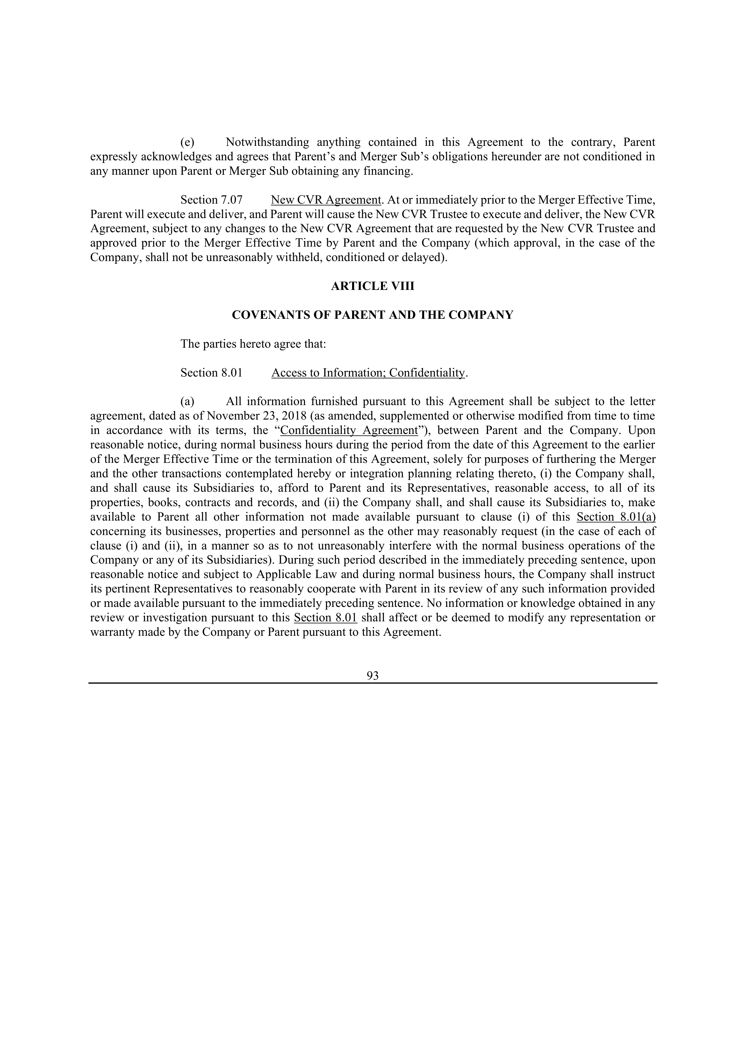 Bristol Myers Squibb Merger Agreement — page 103