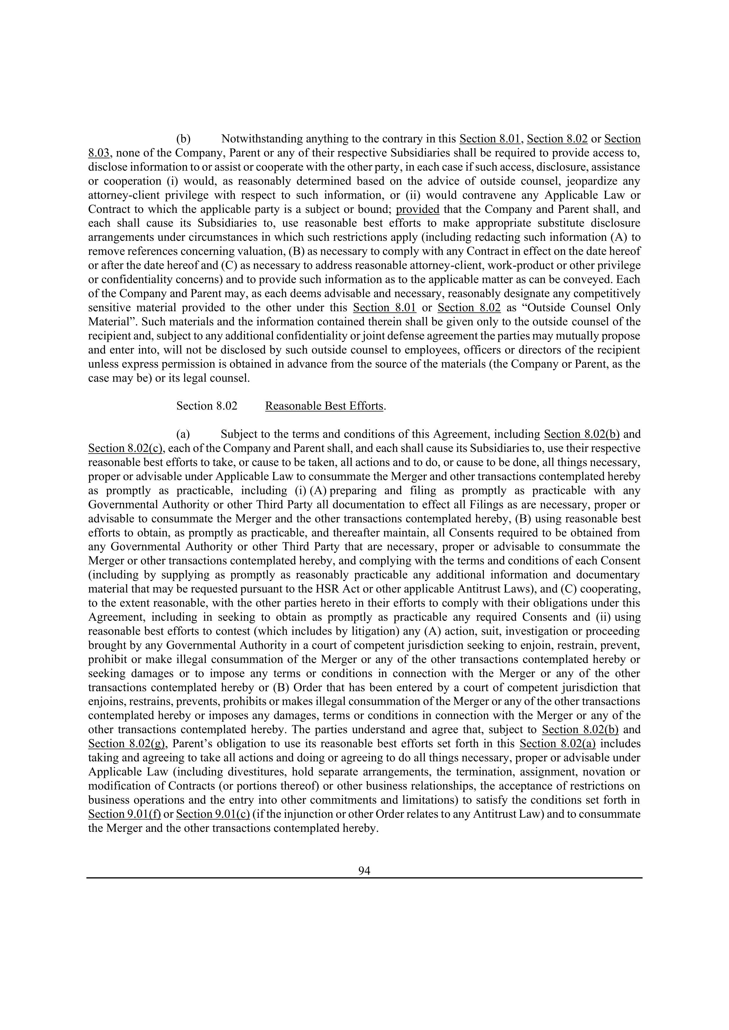 Bristol Myers Squibb Merger Agreement — page 104