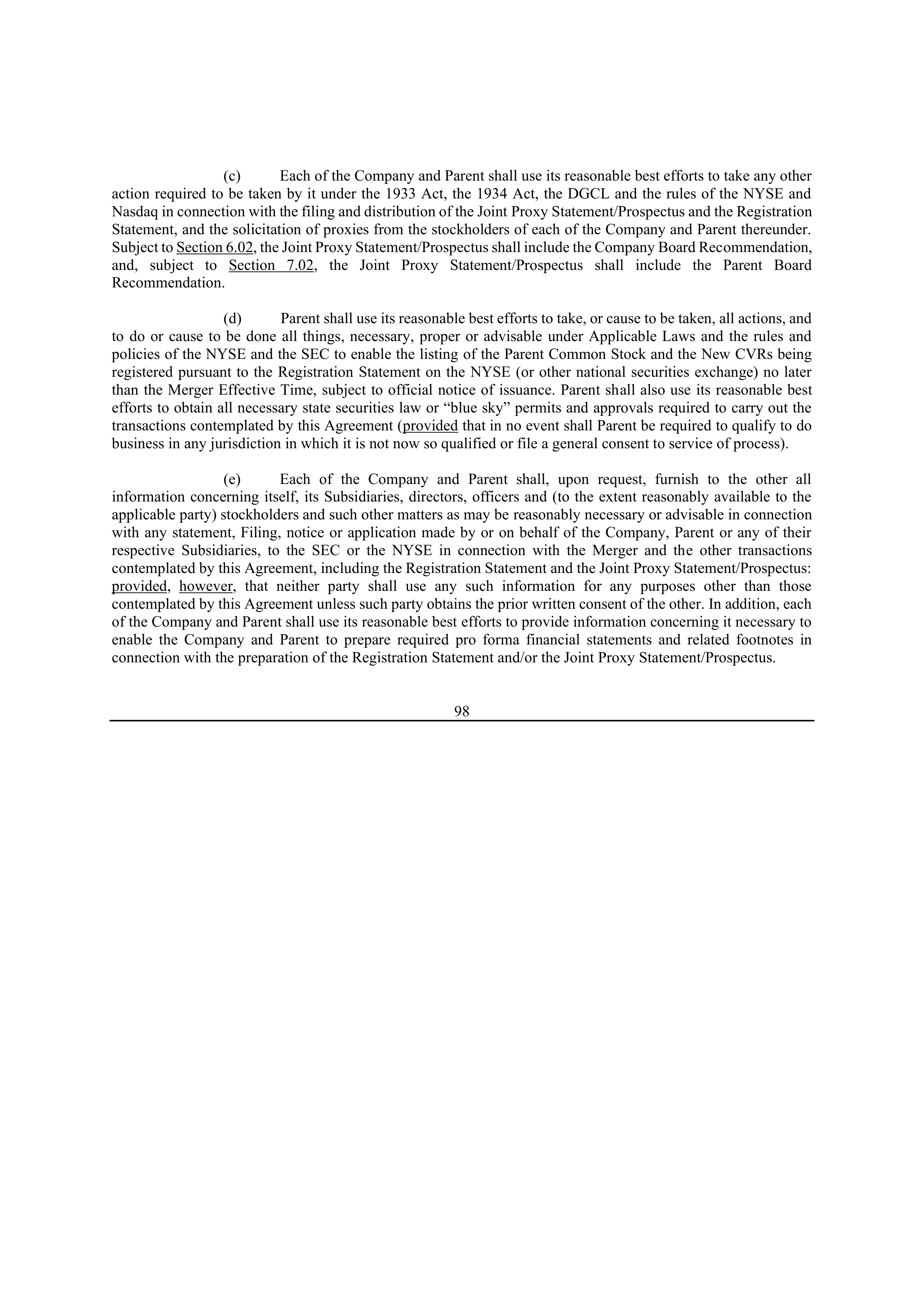 Bristol Myers Squibb Merger Agreement — page 108