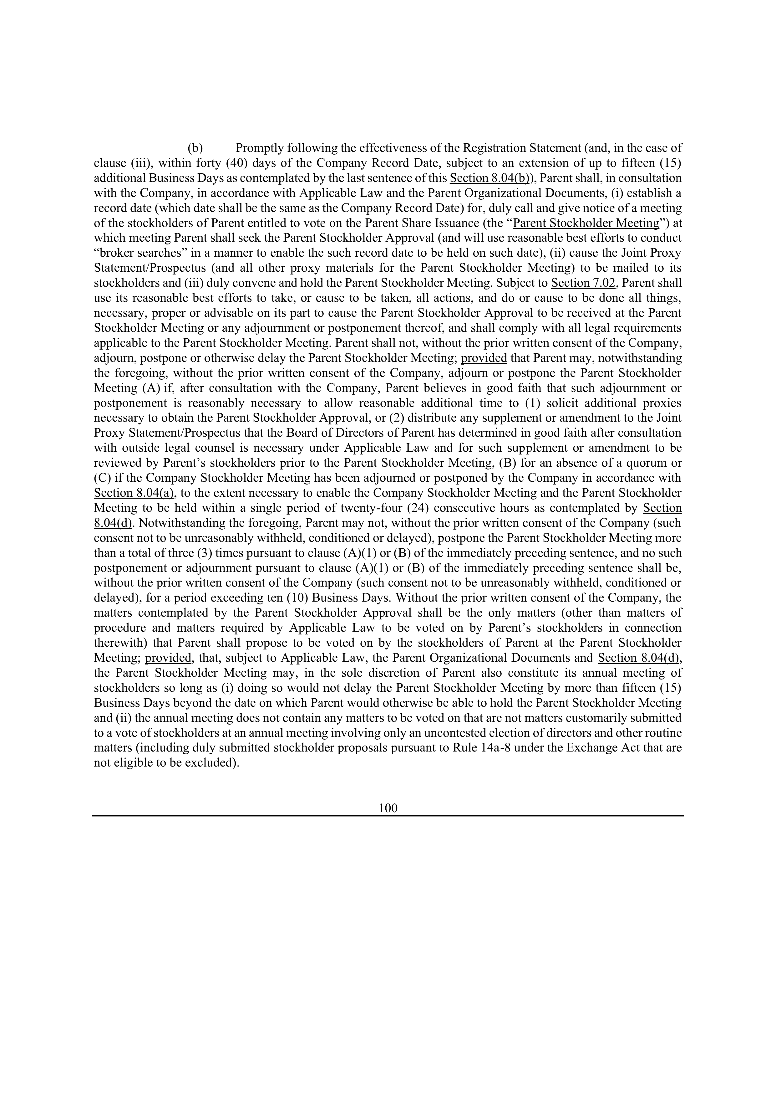 Bristol Myers Squibb Merger Agreement — page 110