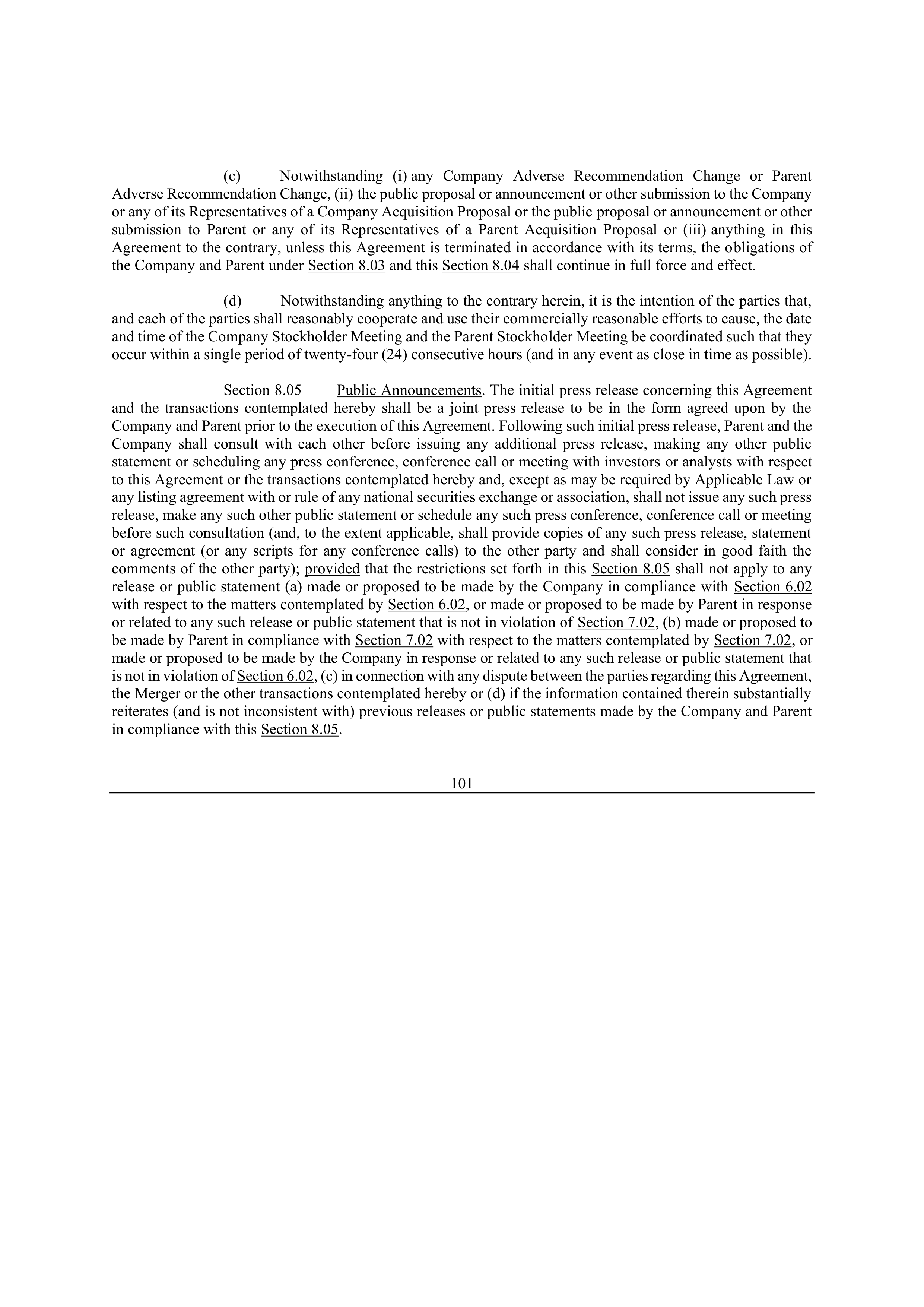 Bristol Myers Squibb Merger Agreement — page 111