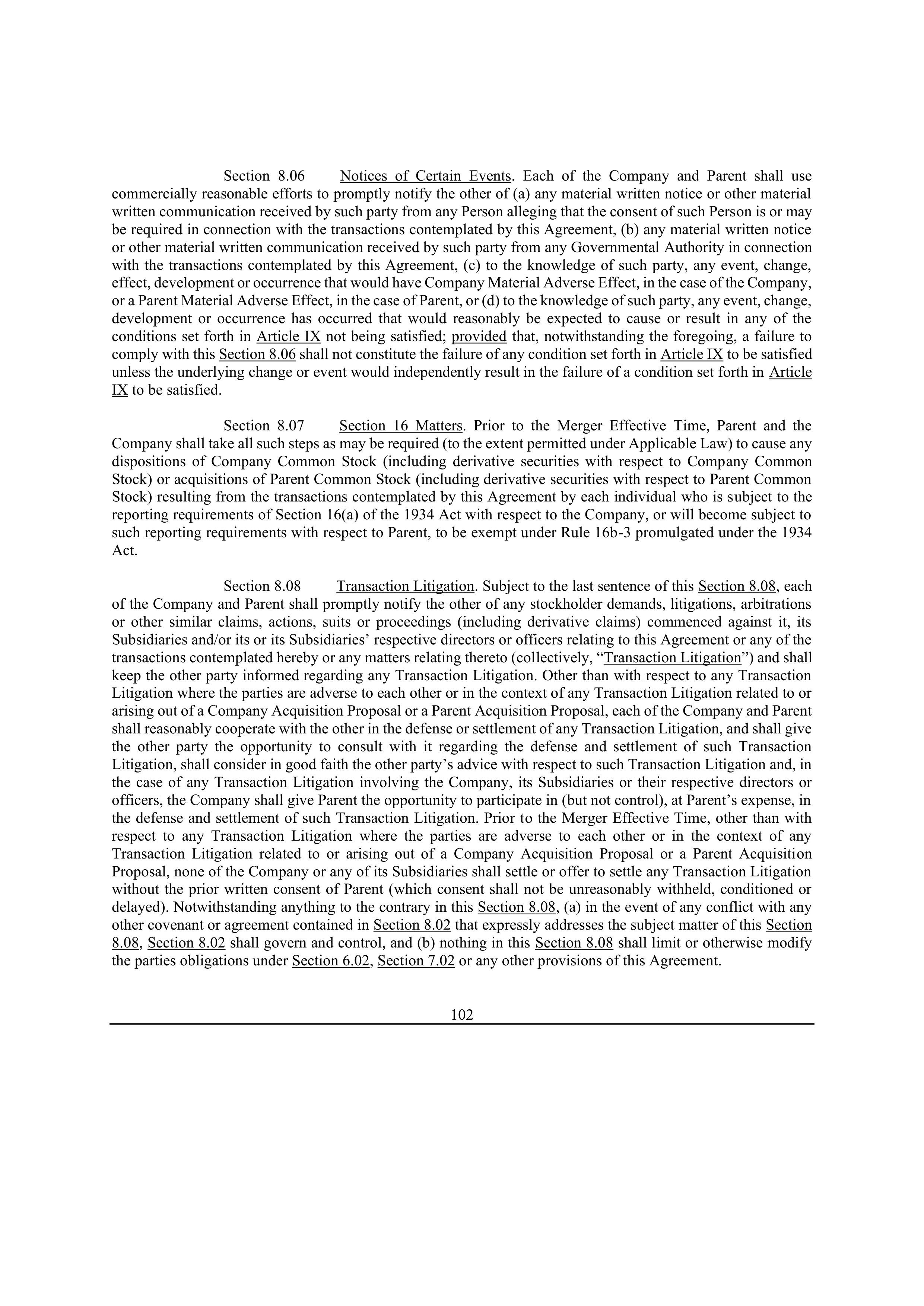 Bristol Myers Squibb Merger Agreement — page 112