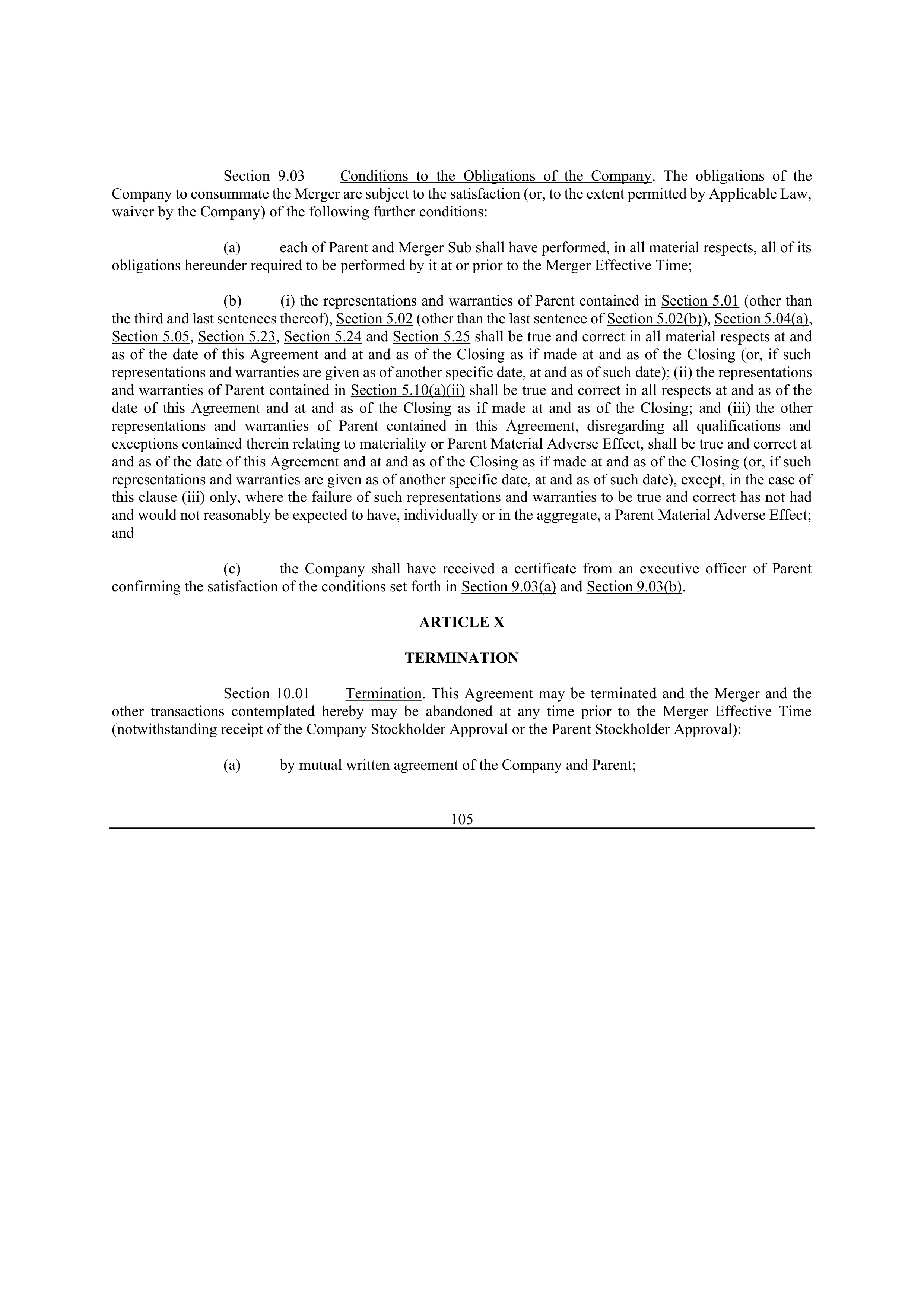 Bristol Myers Squibb Merger Agreement — page 115