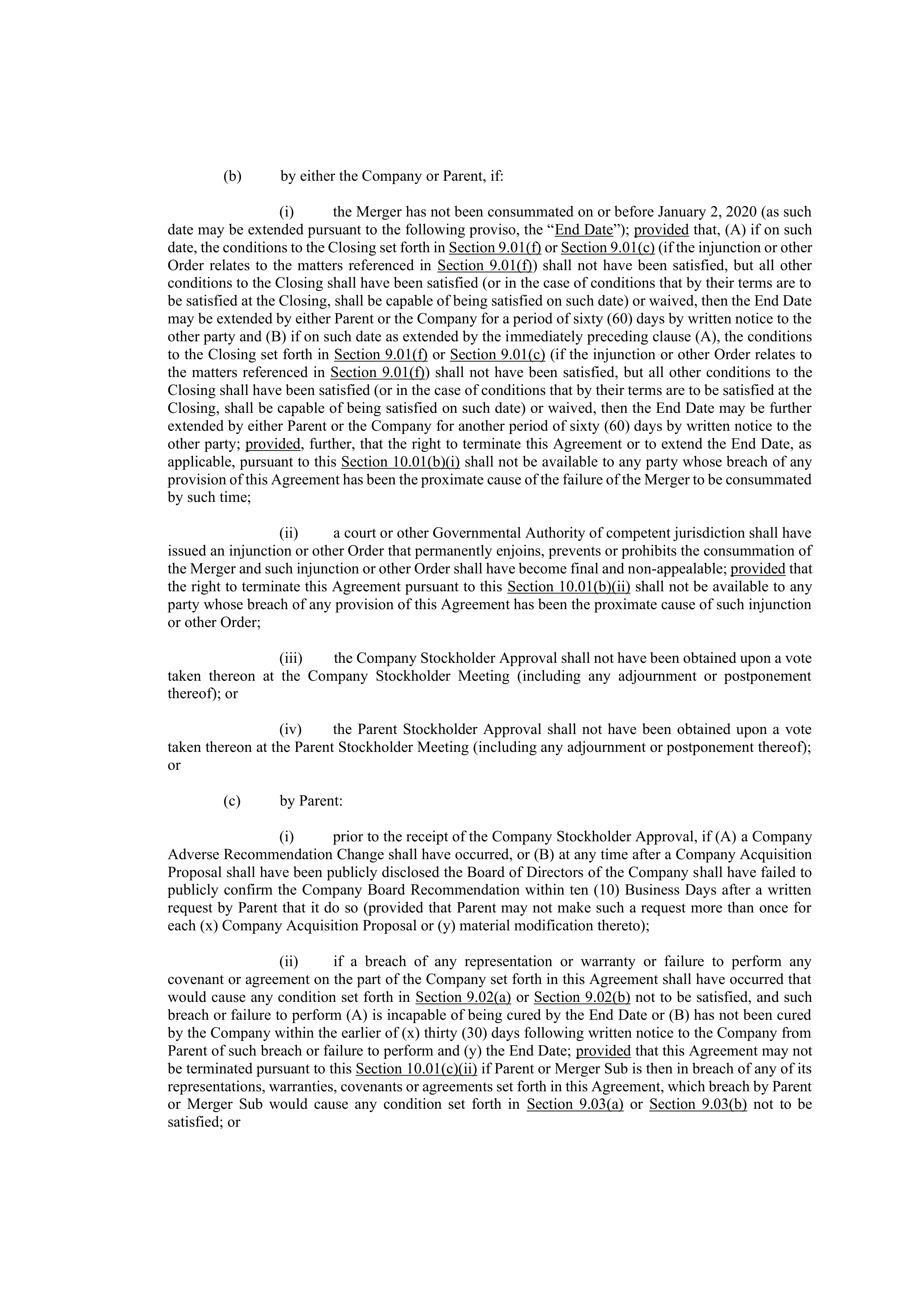 Bristol Myers Squibb Merger Agreement — page 116