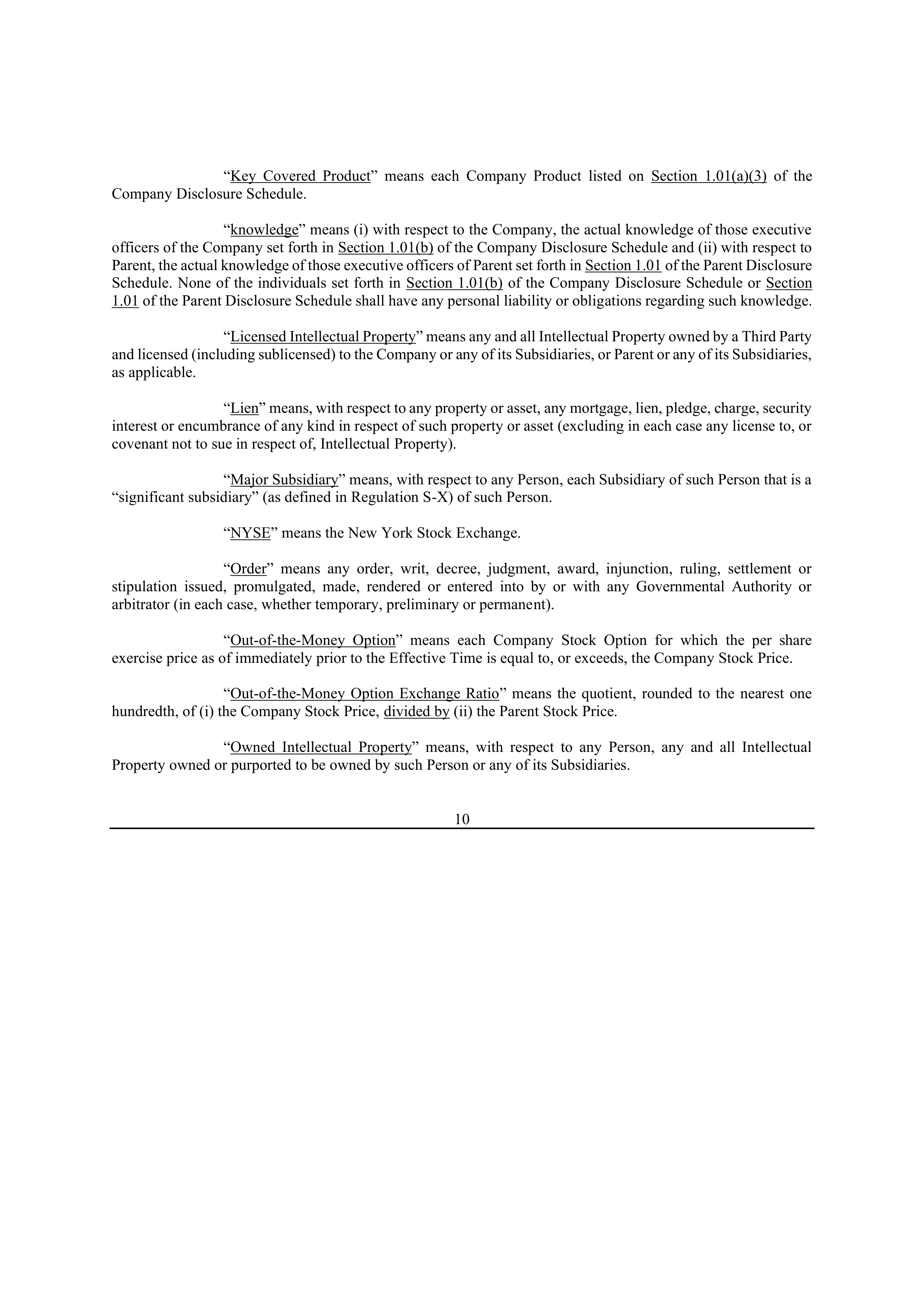Bristol Myers Squibb Merger Agreement — page 16