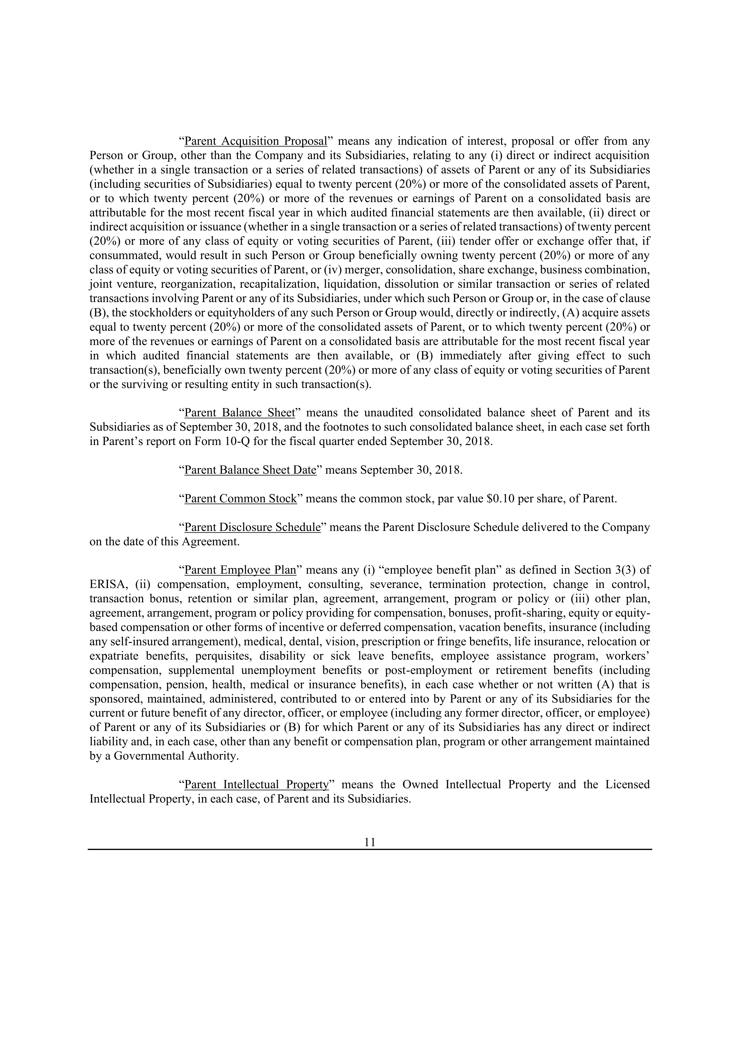 Bristol Myers Squibb Merger Agreement — page 17