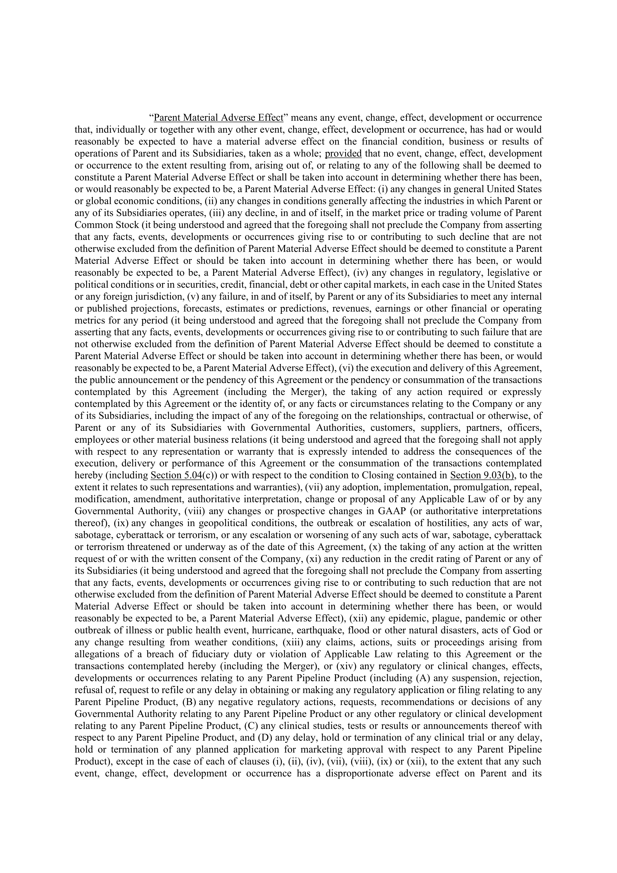 Bristol Myers Squibb Merger Agreement — page 18