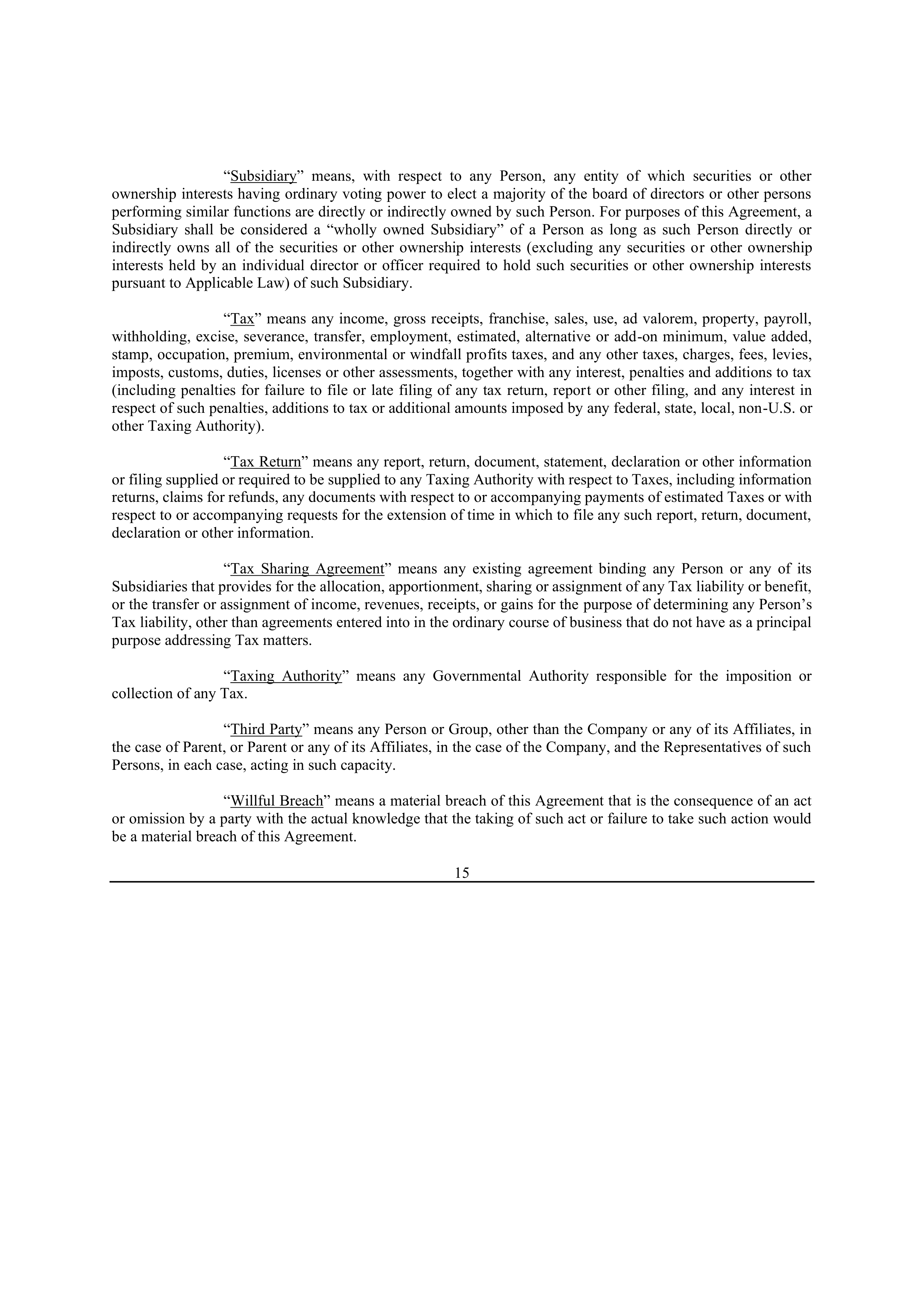 Bristol Myers Squibb Merger Agreement — page 22