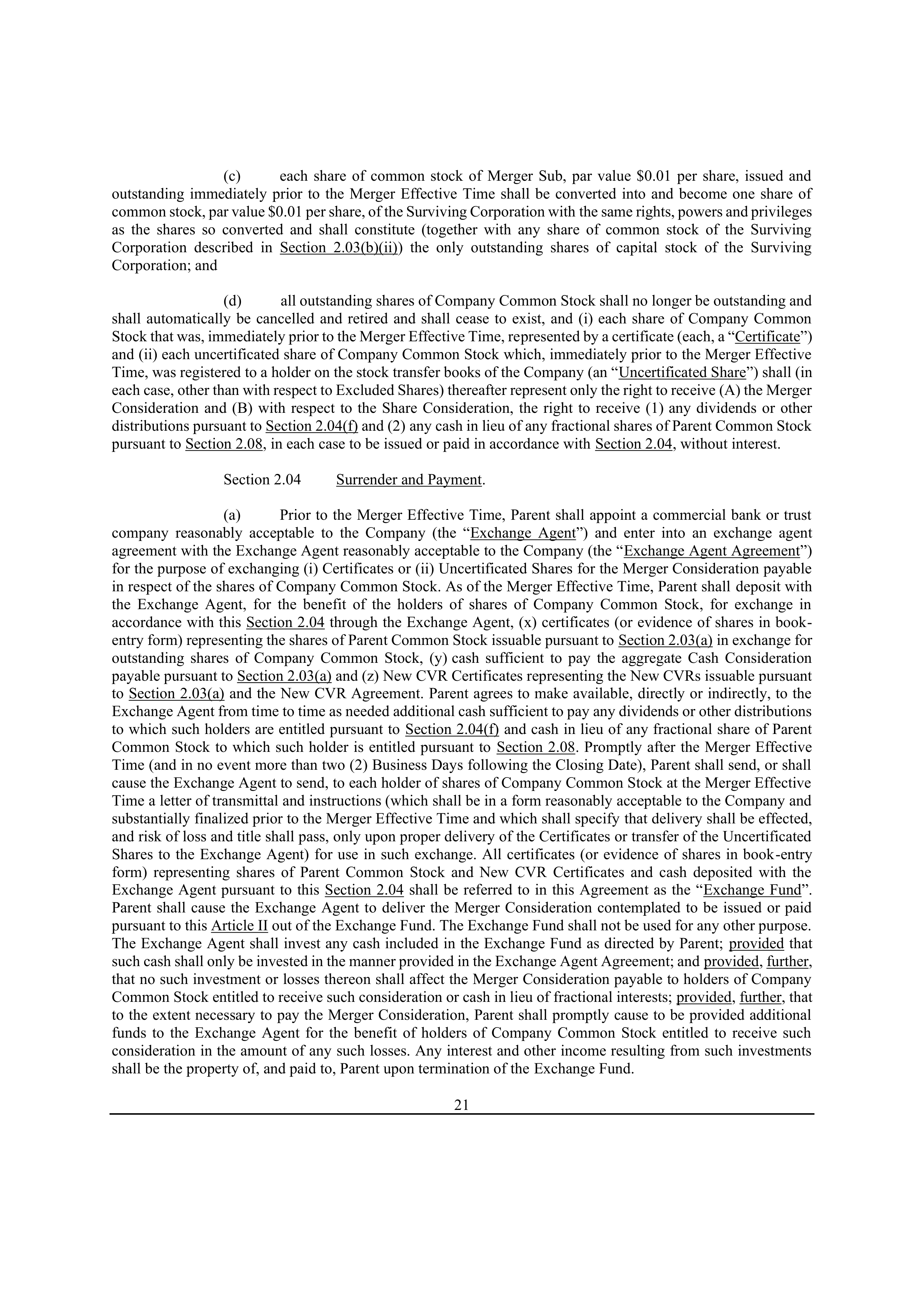 Bristol Myers Squibb Merger Agreement — page 28