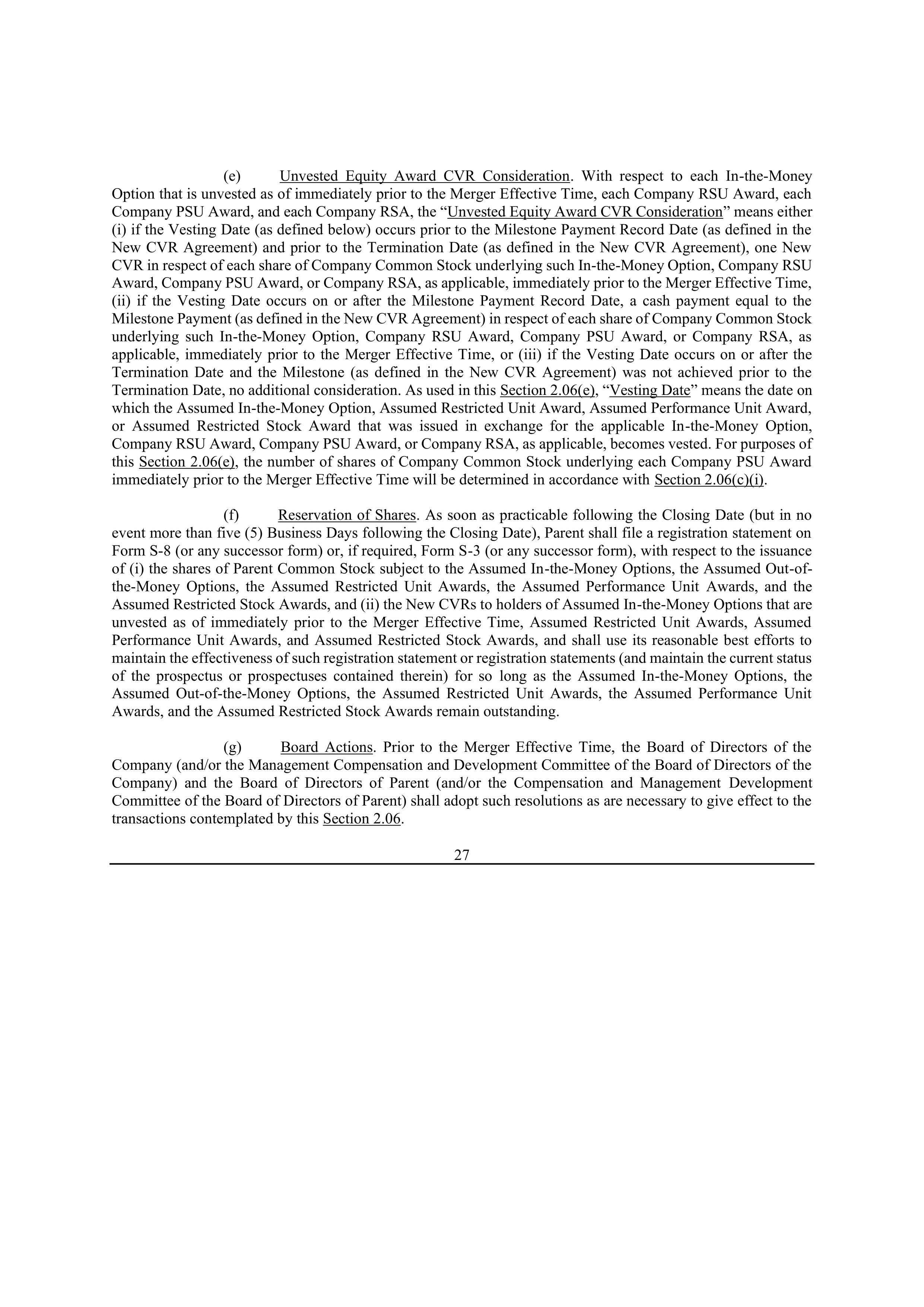 Bristol Myers Squibb Merger Agreement — page 34