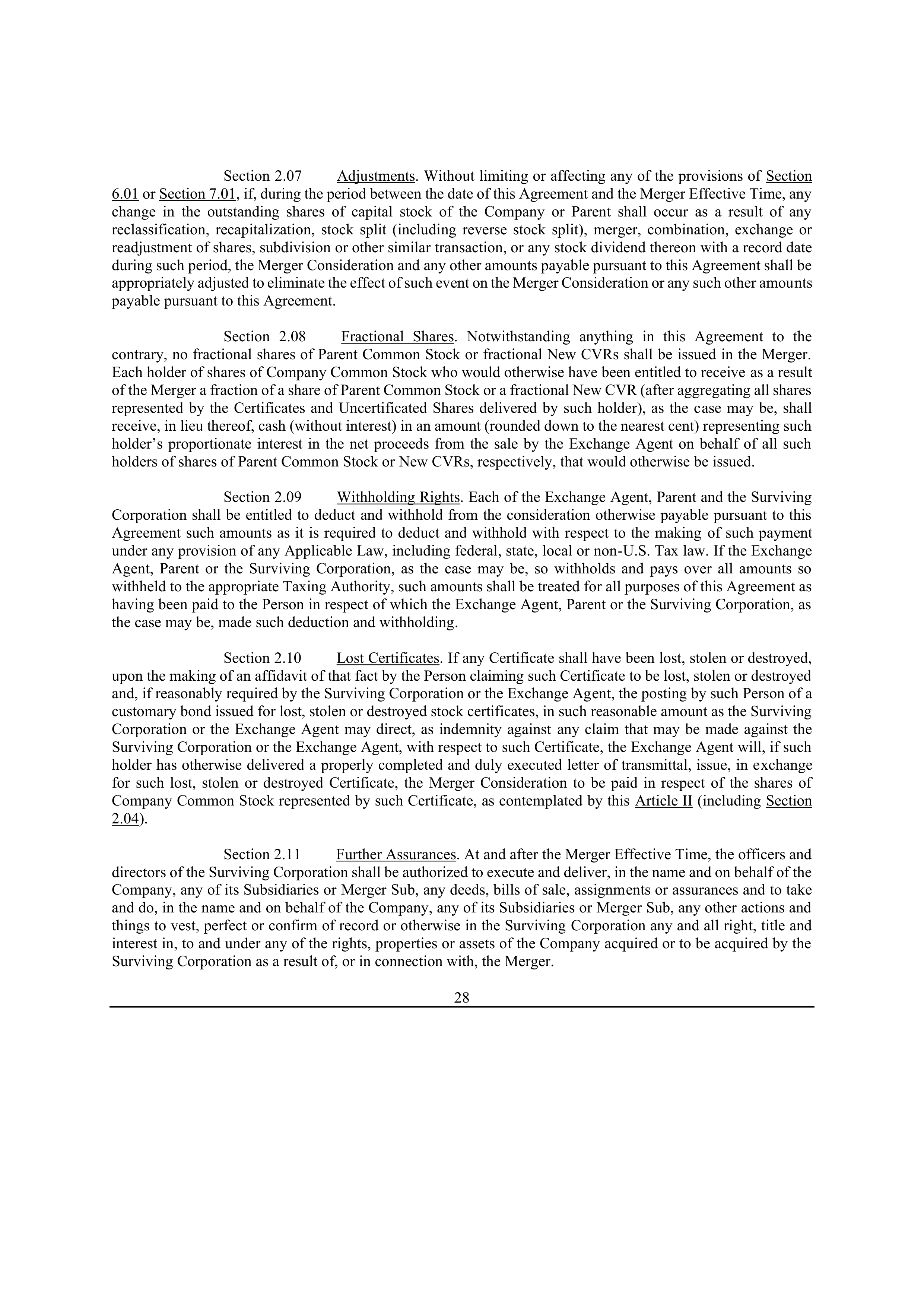 Bristol Myers Squibb Merger Agreement — page 35