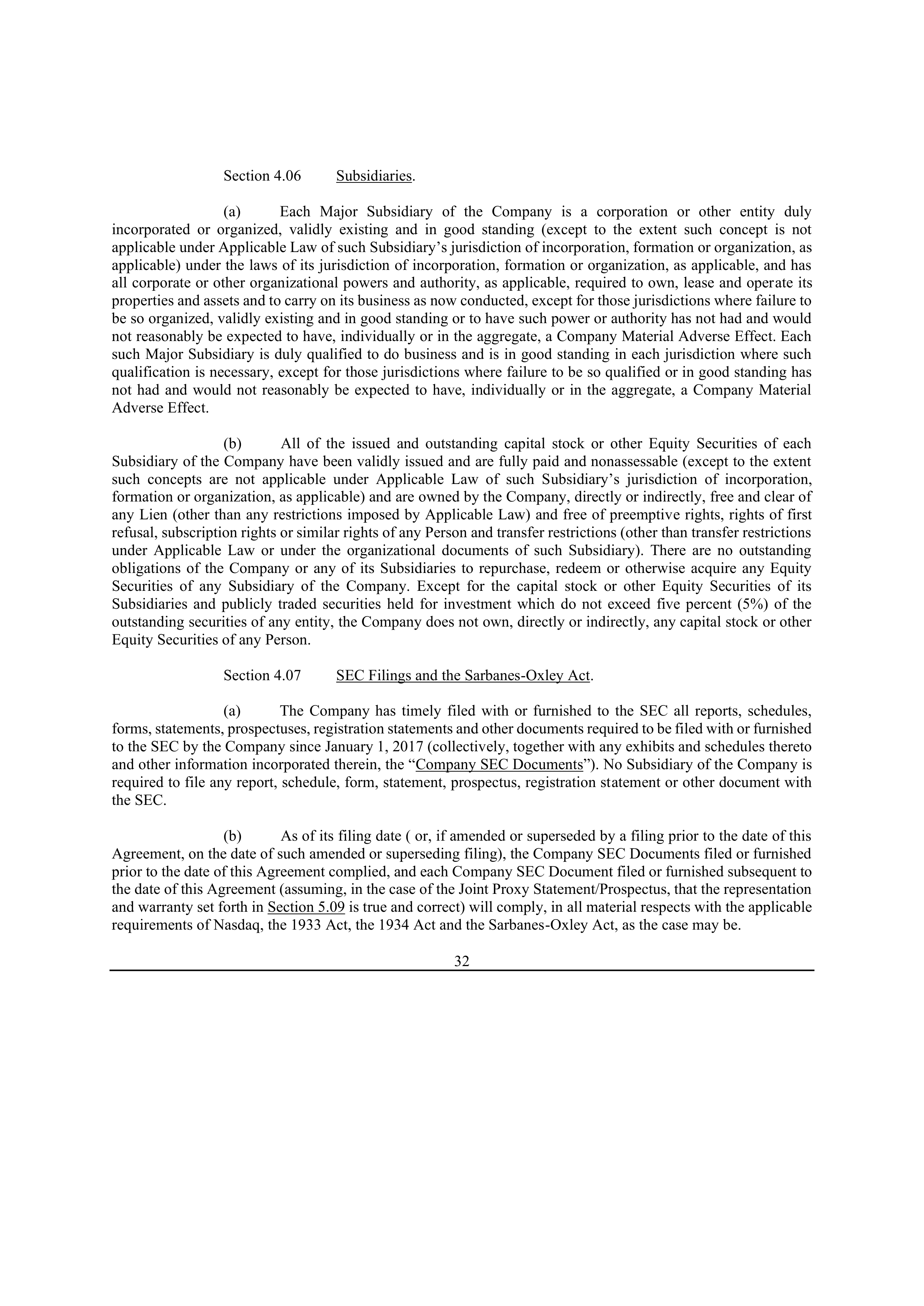 Bristol Myers Squibb Merger Agreement — page 39