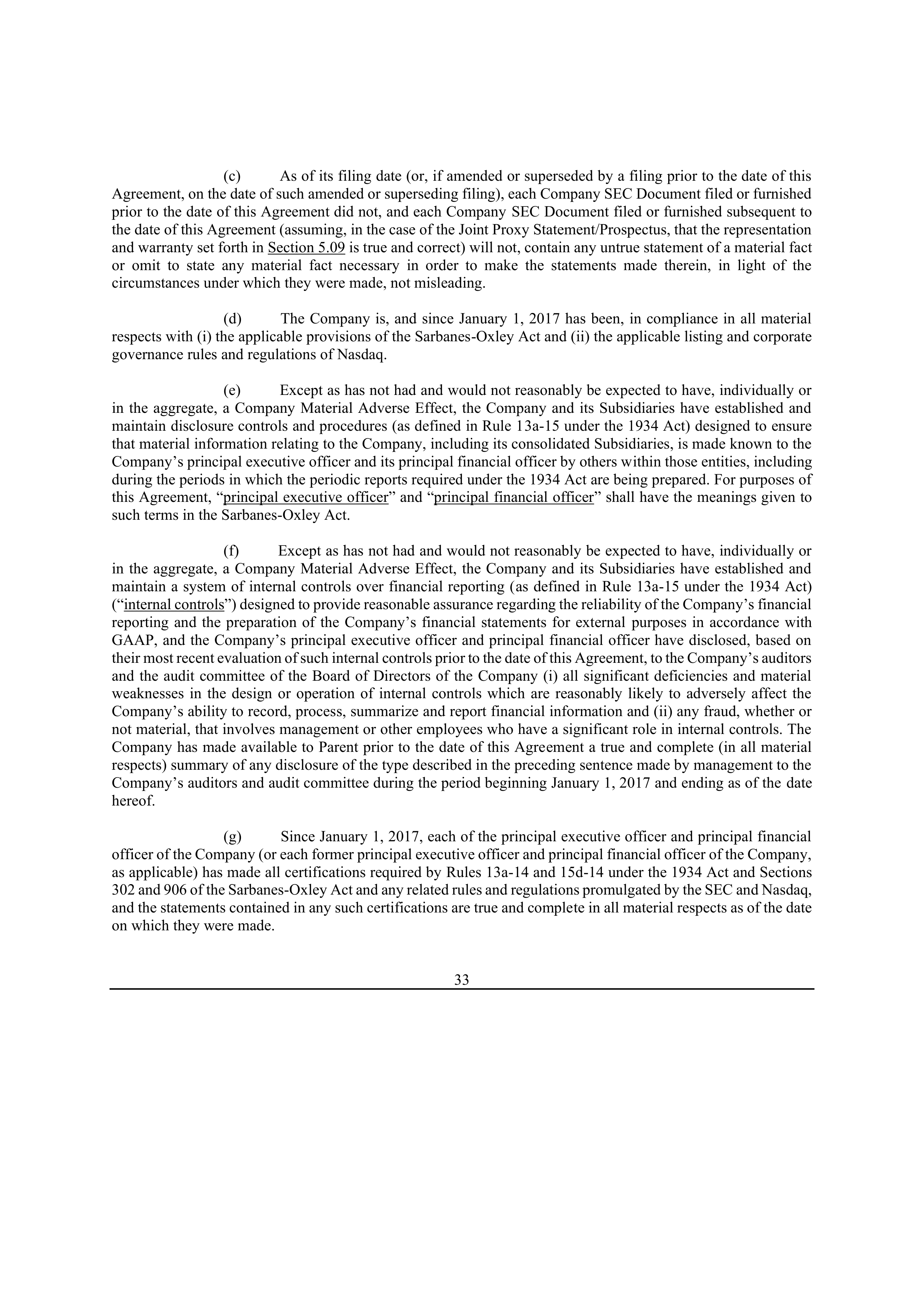Bristol Myers Squibb Merger Agreement — page 40