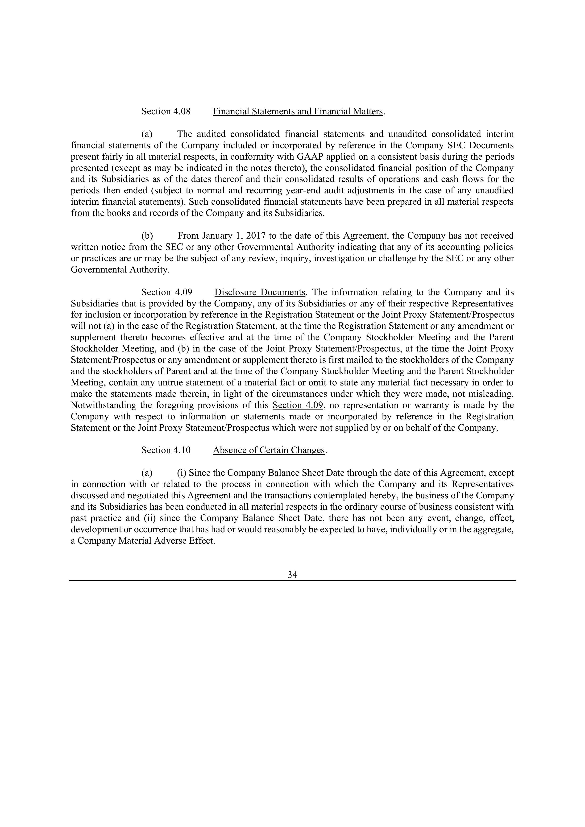 Bristol Myers Squibb Merger Agreement — page 41