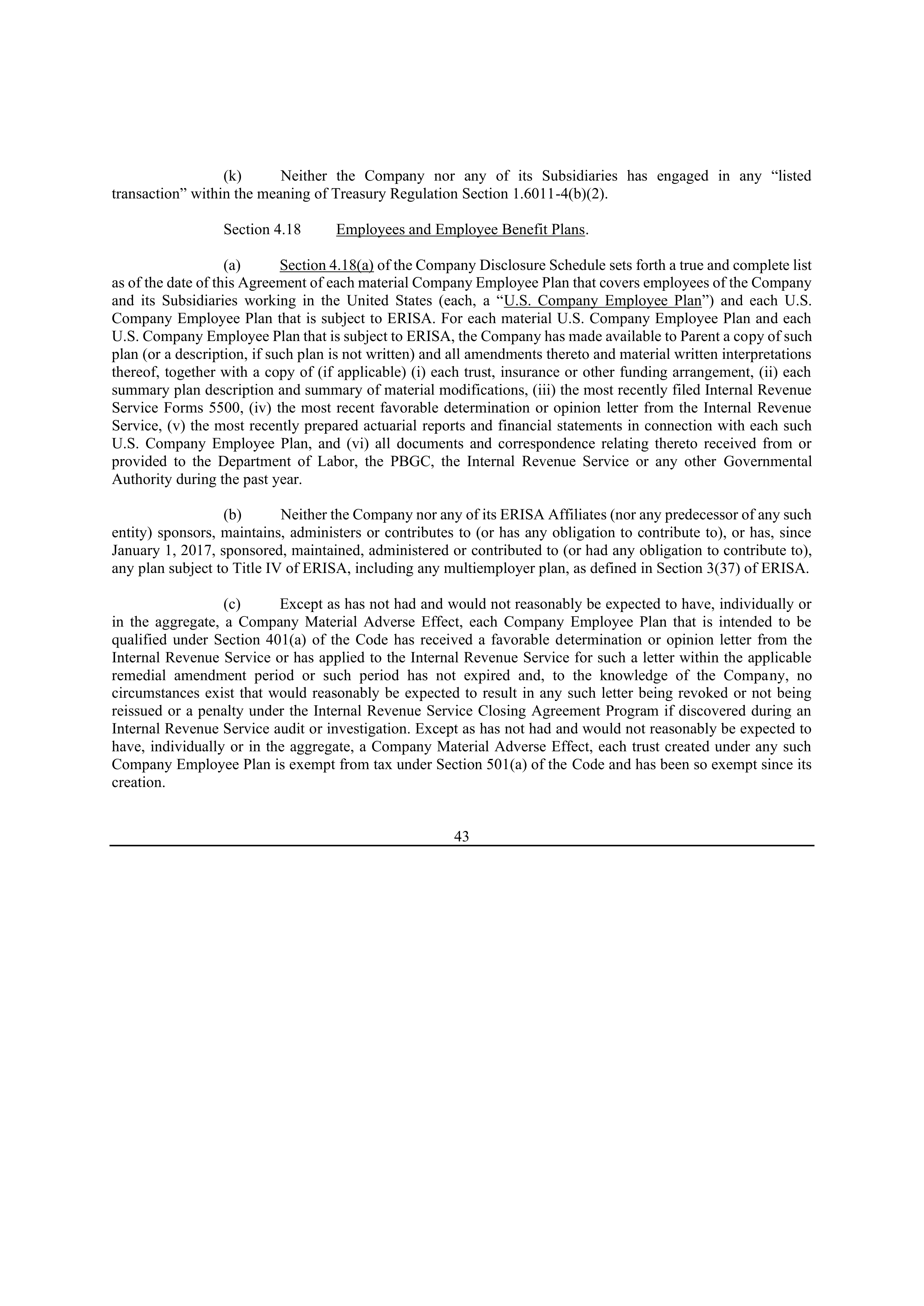 Bristol Myers Squibb Merger Agreement — page 50