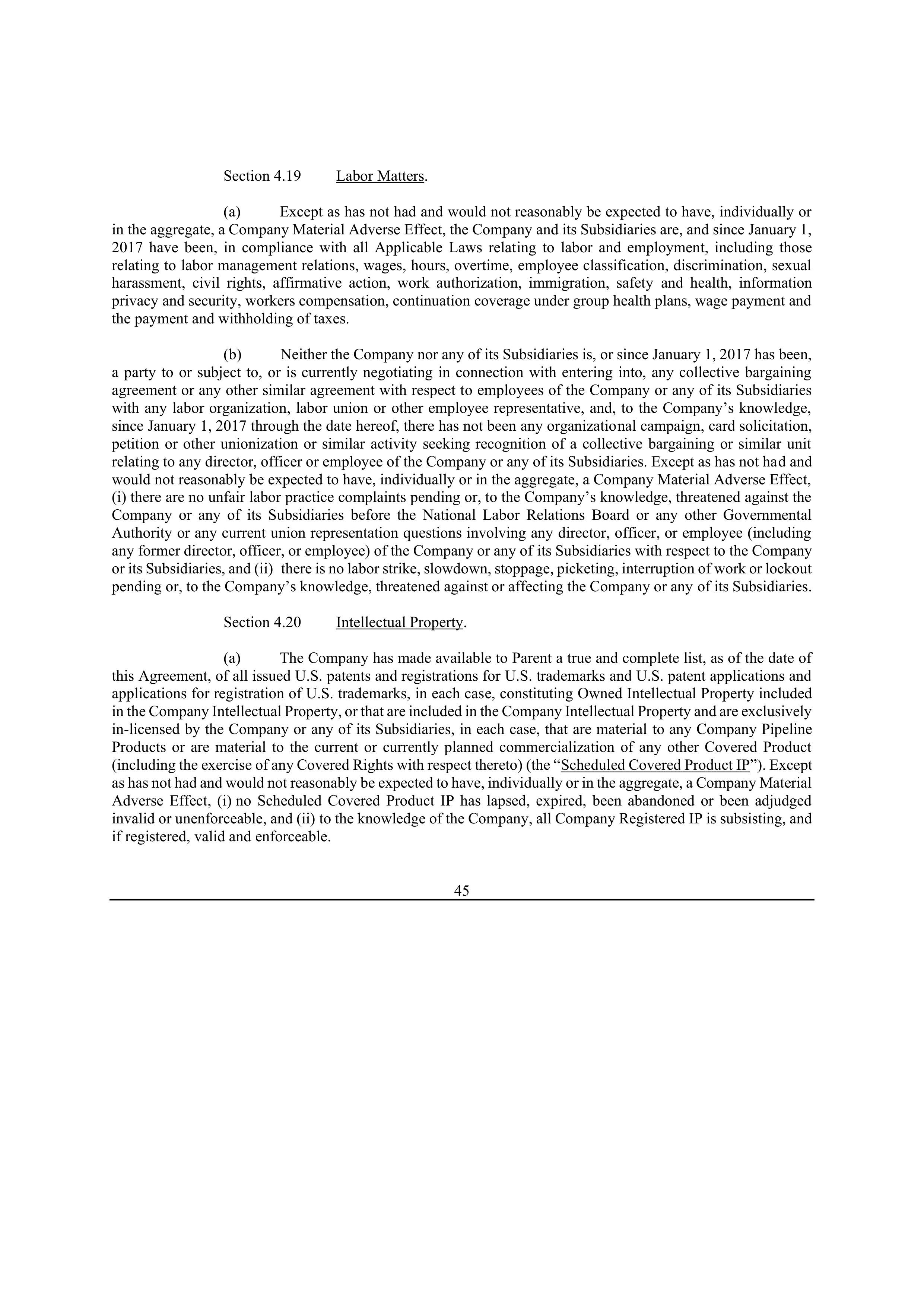Bristol Myers Squibb Merger Agreement — page 52