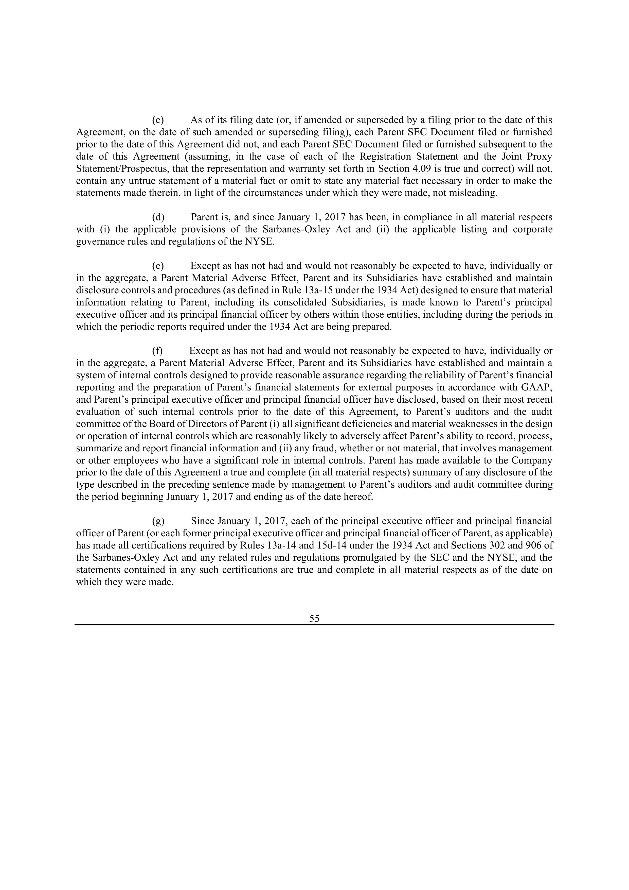 Bristol Myers Squibb Merger Agreement — page 62