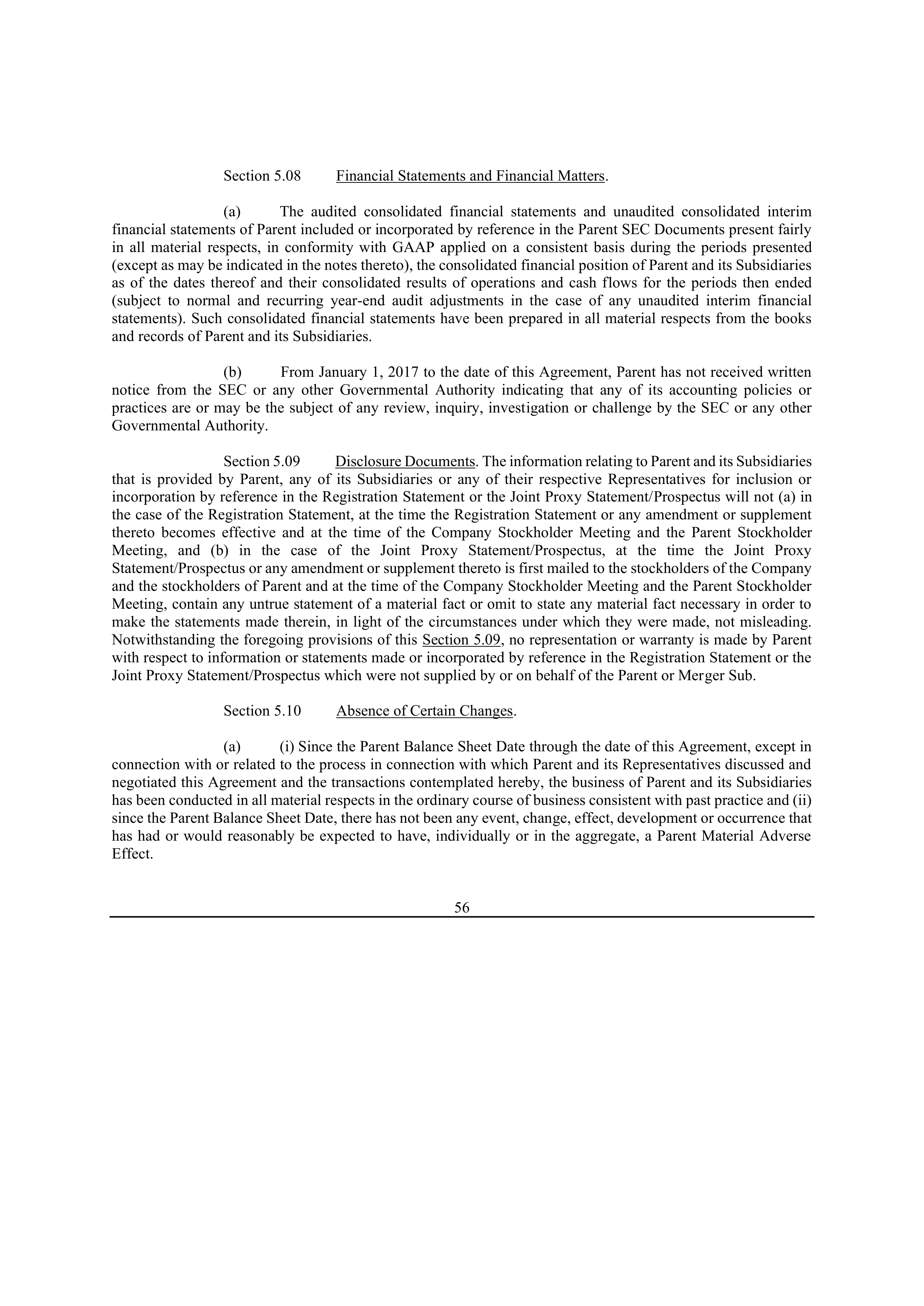 Bristol Myers Squibb Merger Agreement — page 63