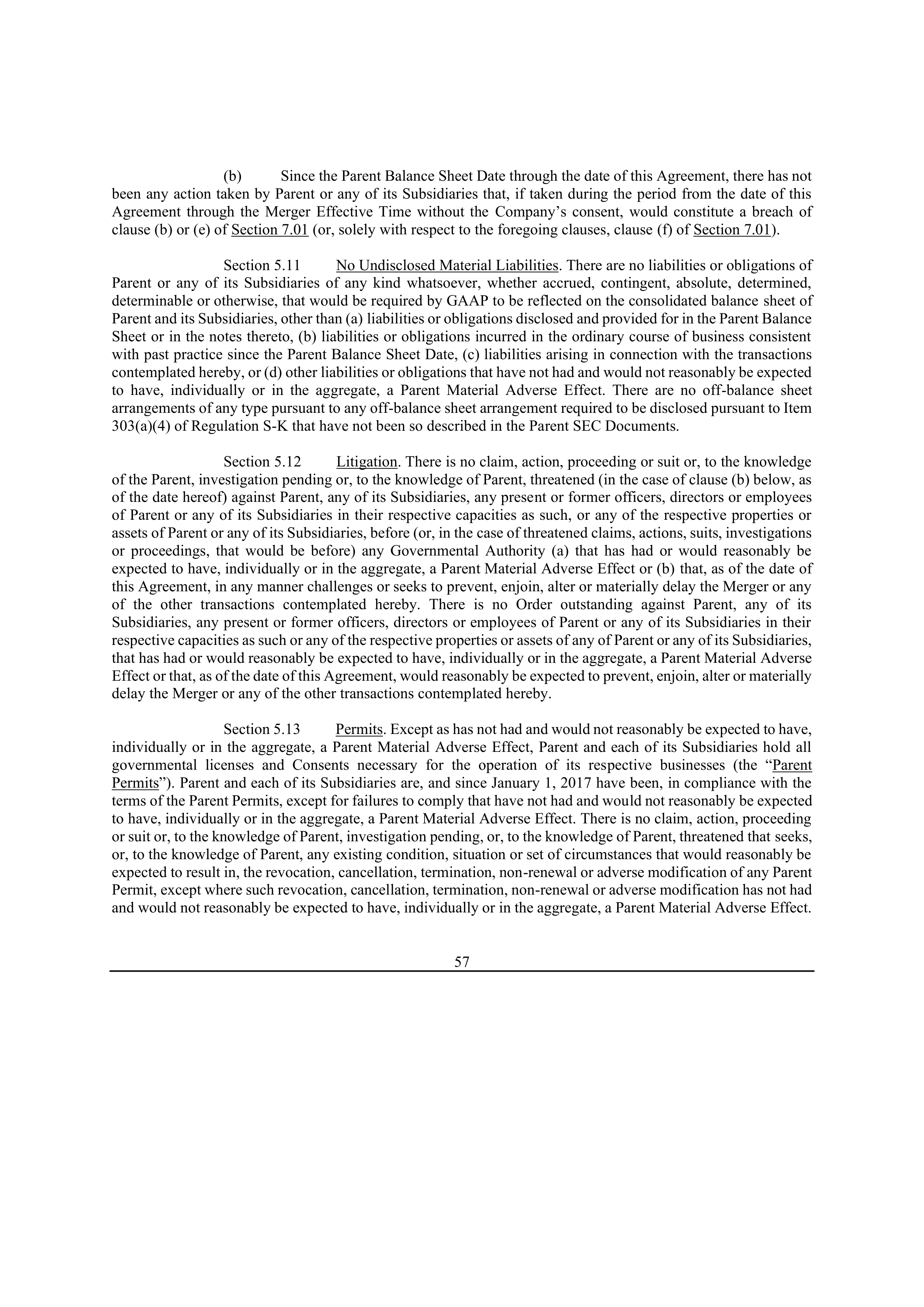 Bristol Myers Squibb Merger Agreement — page 64