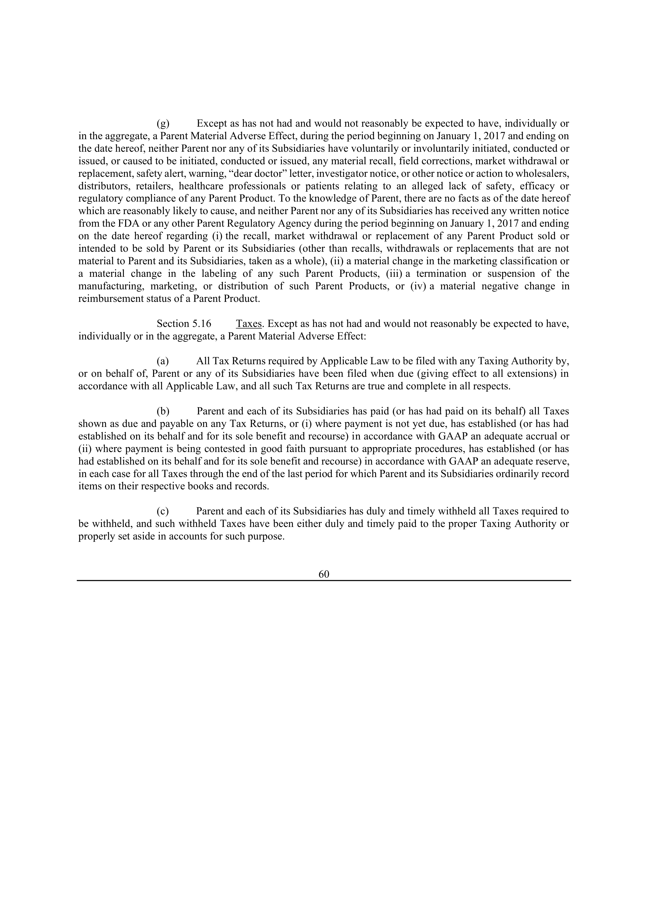 Bristol Myers Squibb Merger Agreement — page 67