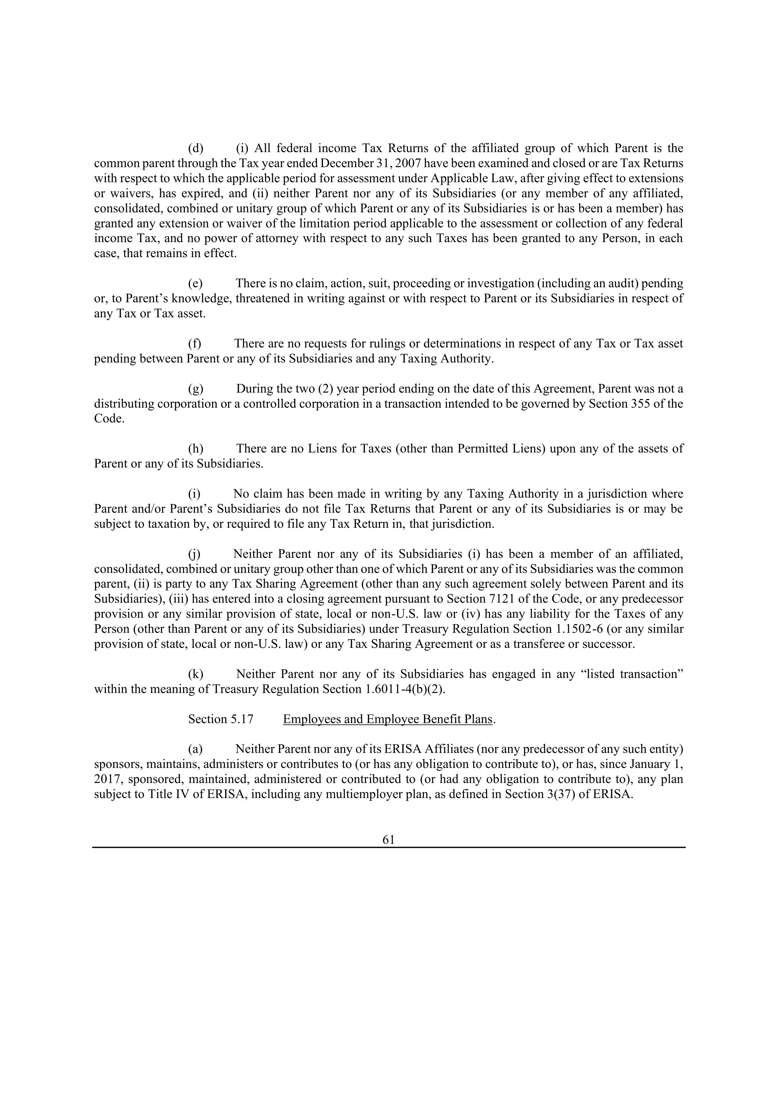 Bristol Myers Squibb Merger Agreement — page 68