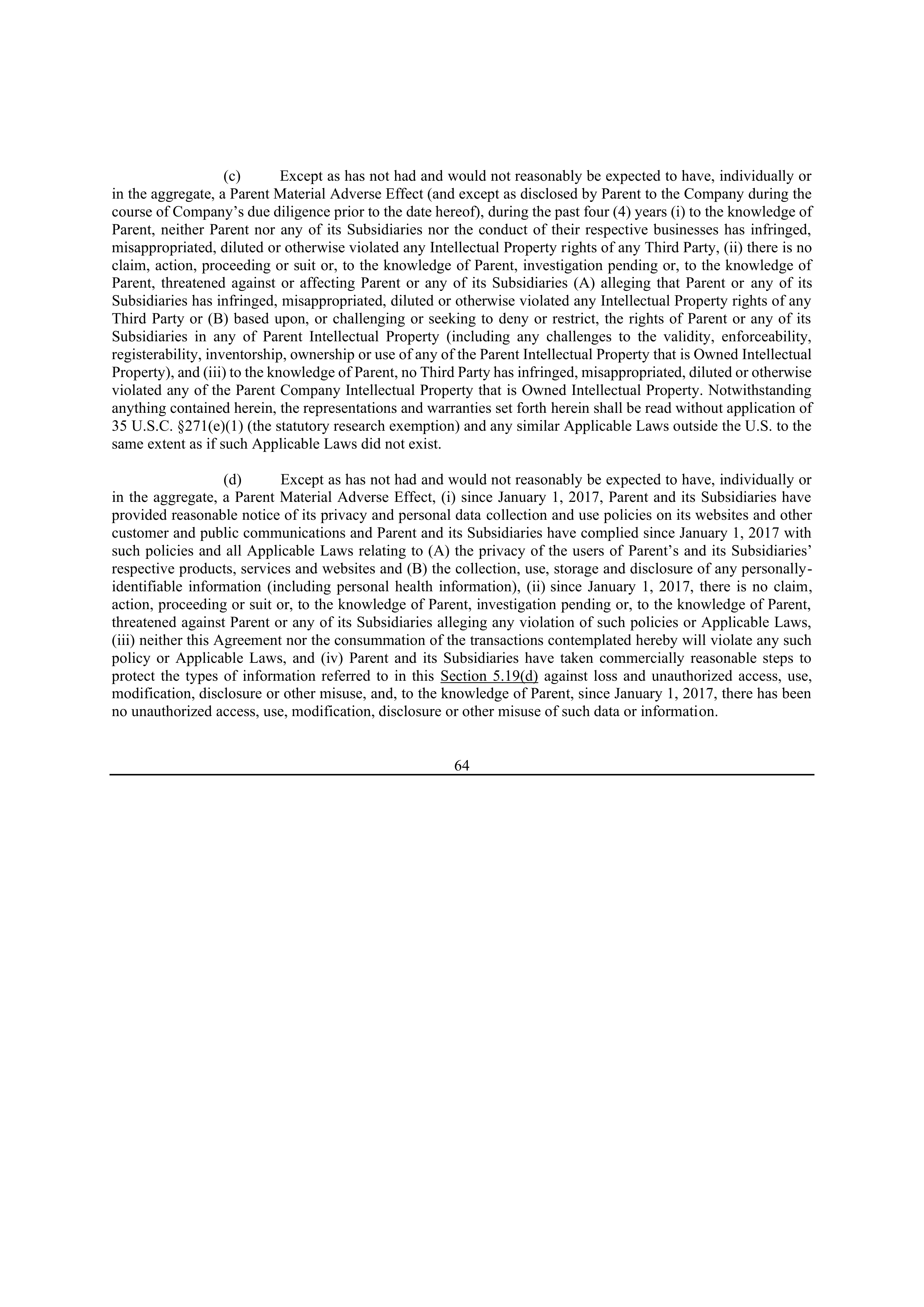Bristol Myers Squibb Merger Agreement — page 71