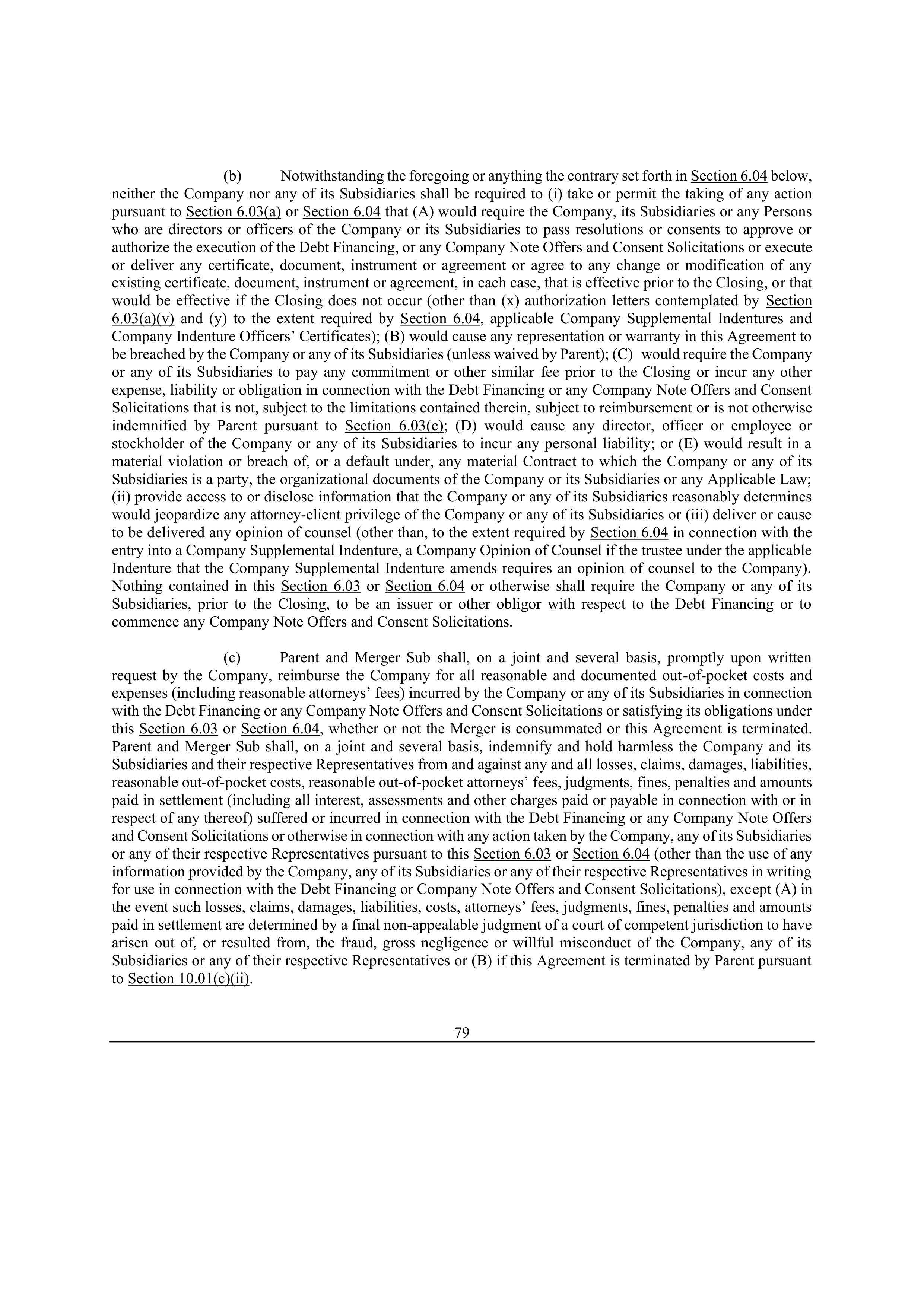 Bristol Myers Squibb Merger Agreement — page 87