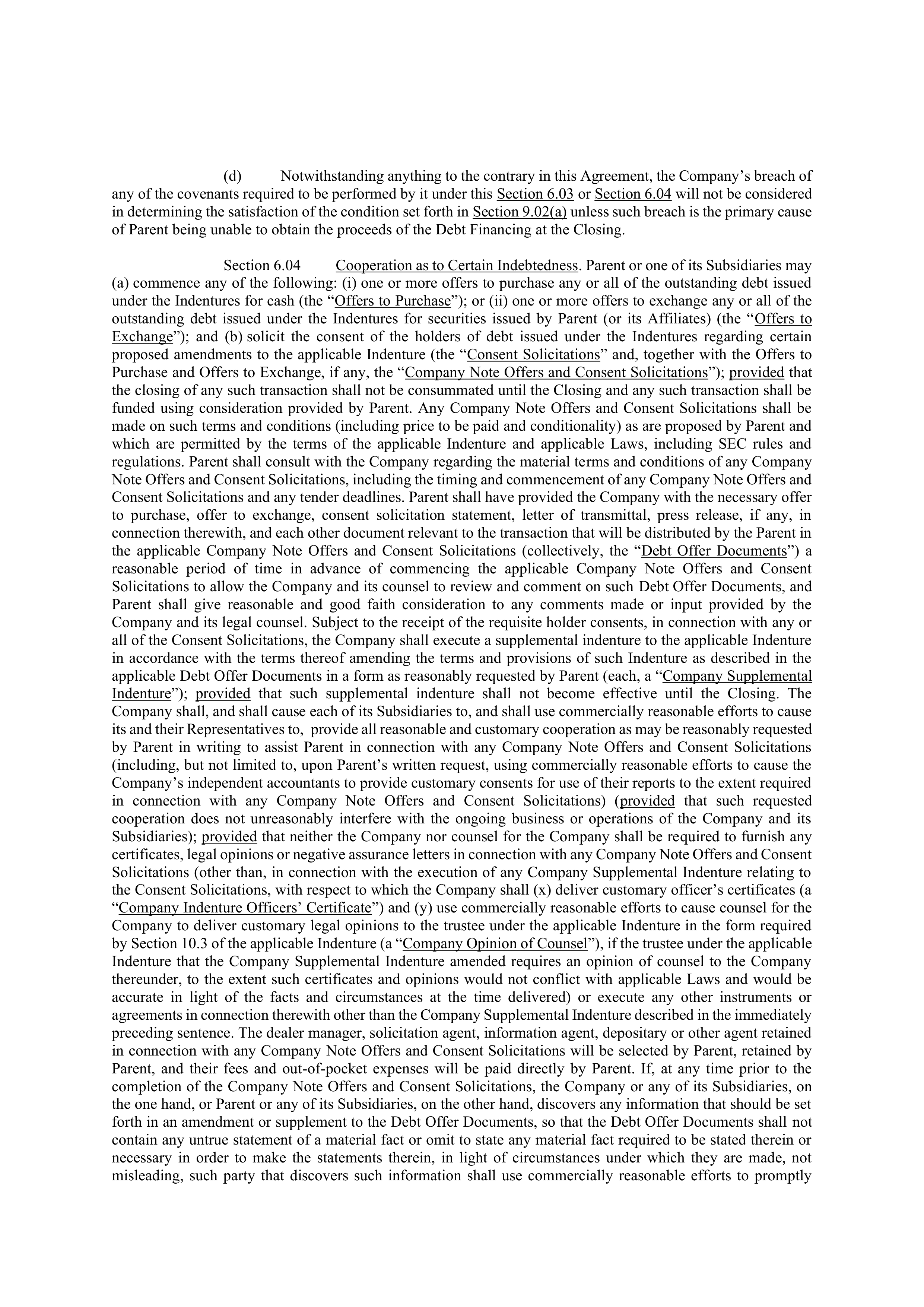 Bristol Myers Squibb Merger Agreement — page 88