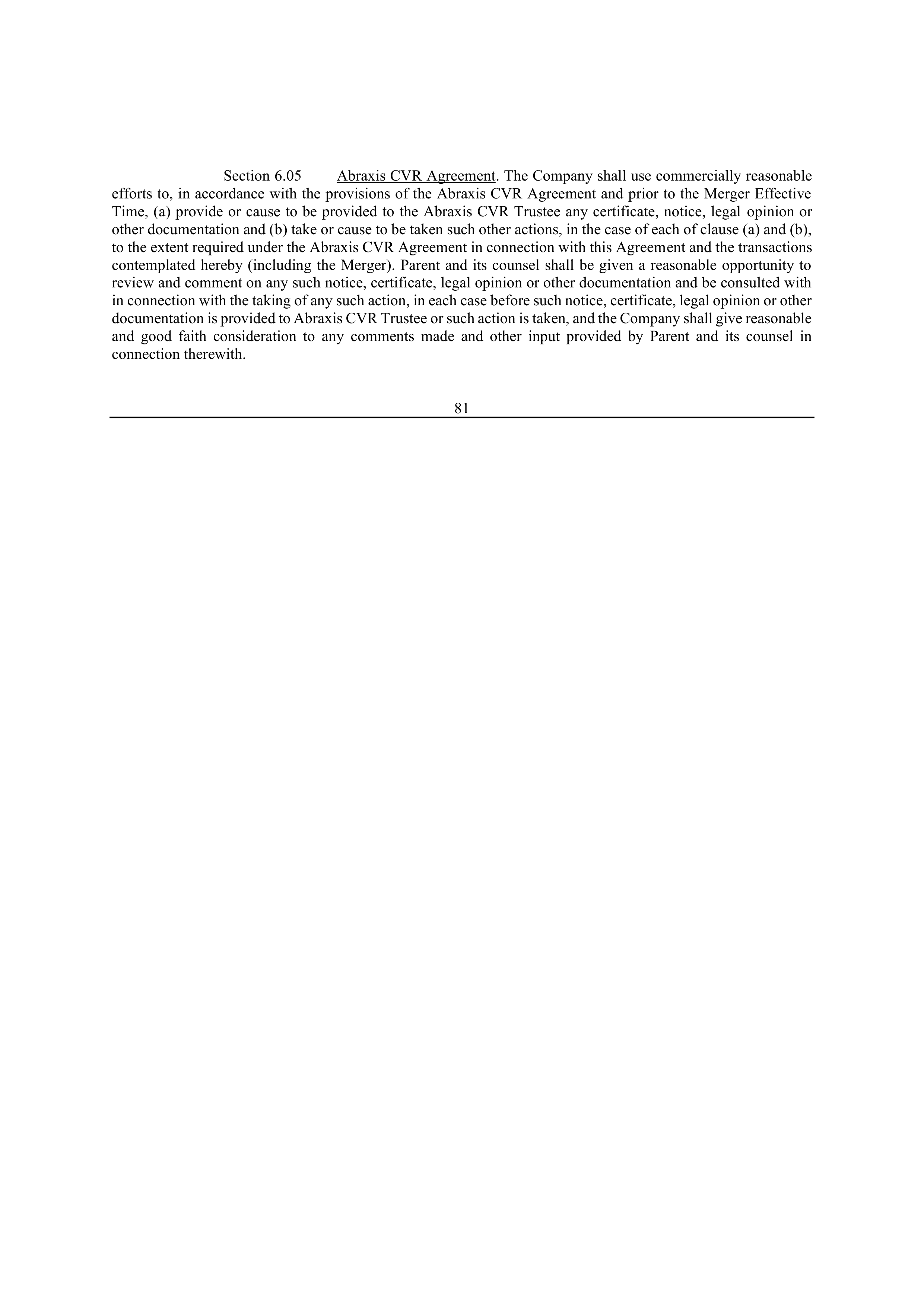 Bristol Myers Squibb Merger Agreement — page 90